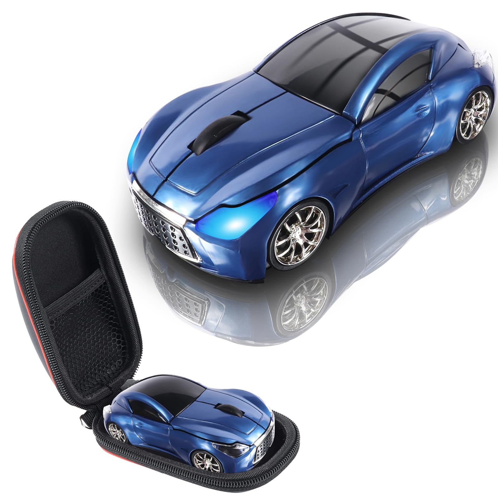 elec Space Wireless Mini Mouse with Case - Cute Sports Car Shape, Lightweight...
