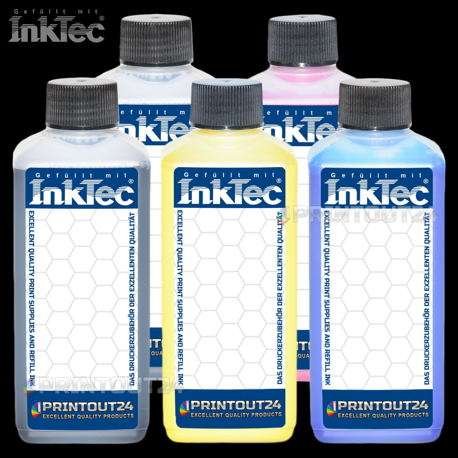 1.25L InkTec Pigment Ink Refill Printer Ink For PGI-2500 BK Y M C