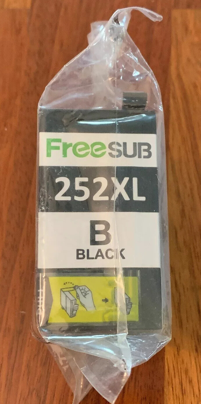 Free Sub 252XL B Black High Yield Ink Cartridge SEALED