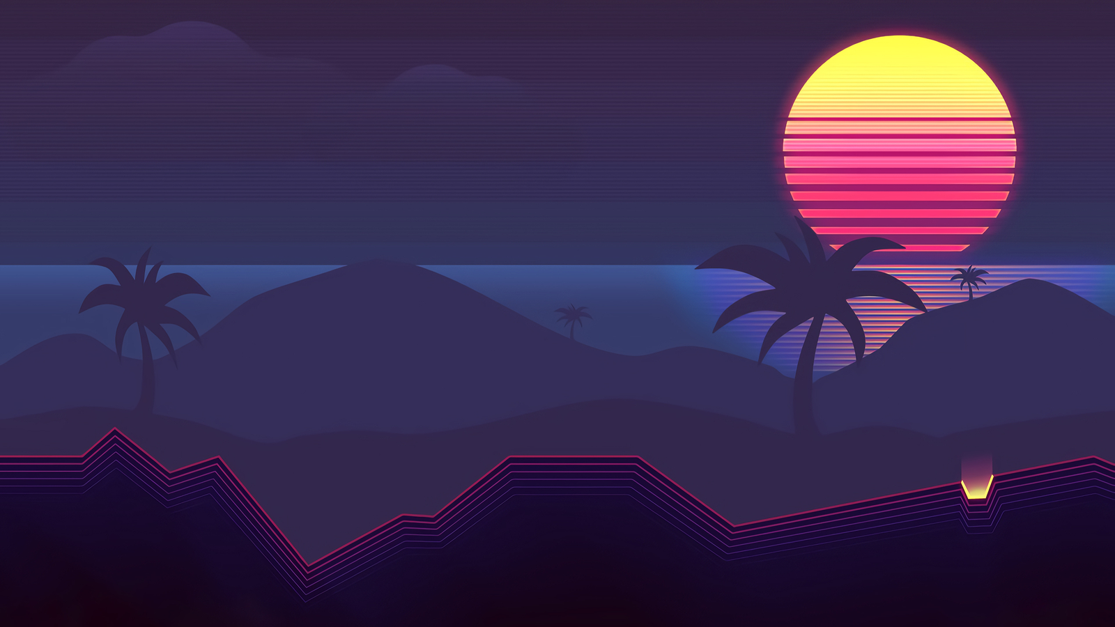 Landscape  art sun rays sunset dusk dark evening water Custom Gaming Mat Desk
