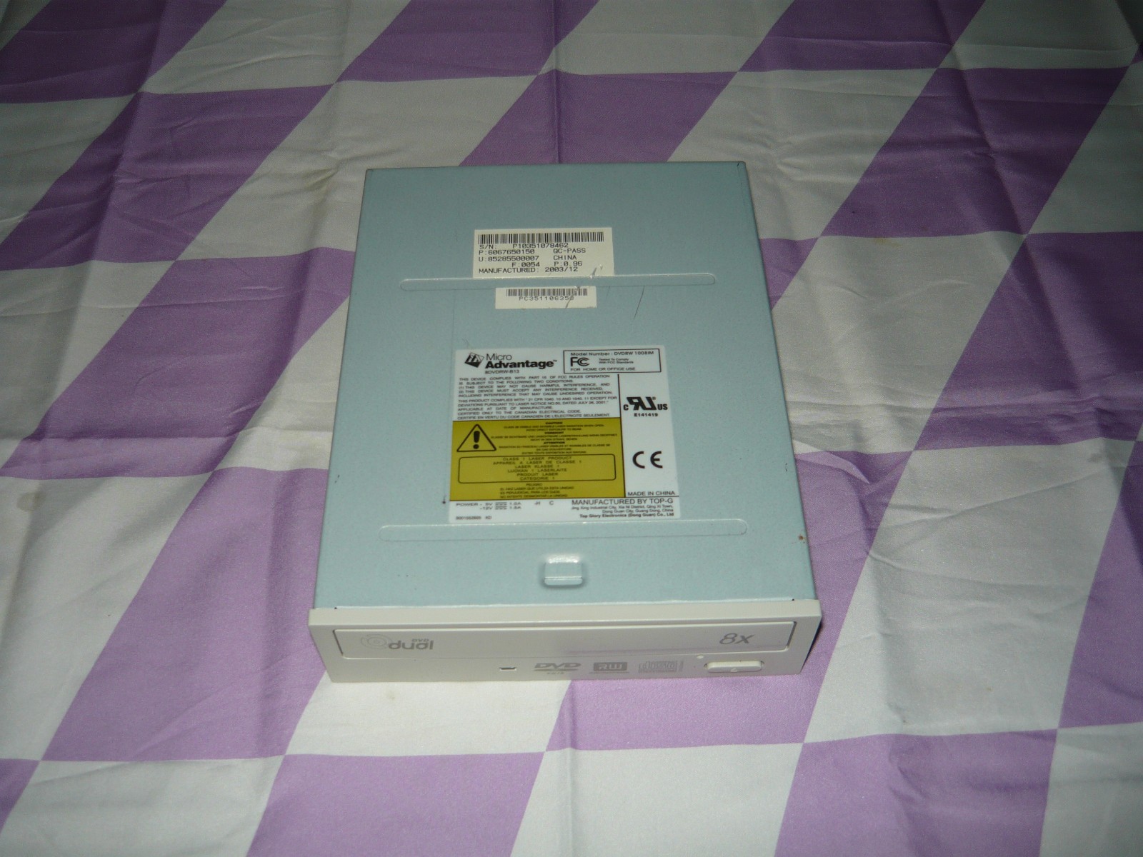 Micro Advantage DVDRW-1008IM DVD-RW CD-RW Burner Optical Drive Used