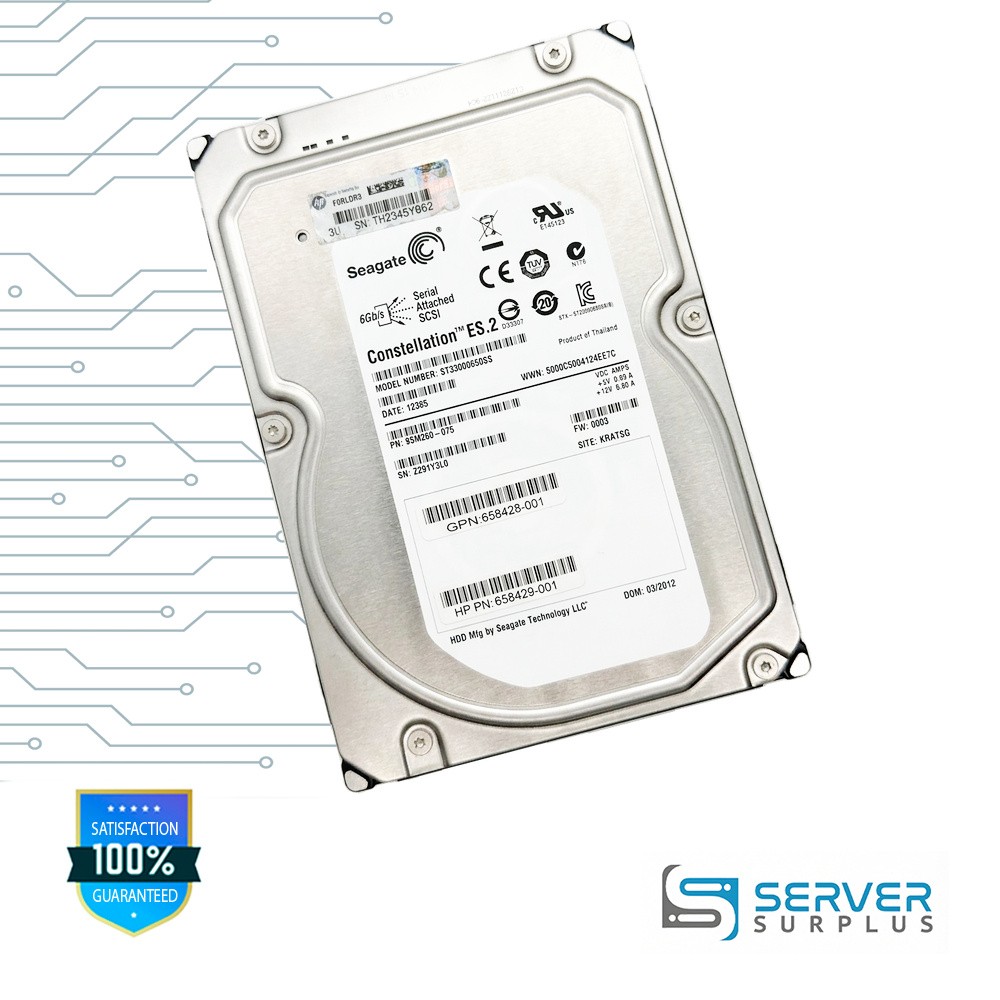 HP Constellation ES.2 3TB SAS 6Gb/s 3.5 in Enterprise HDD | 658429-001