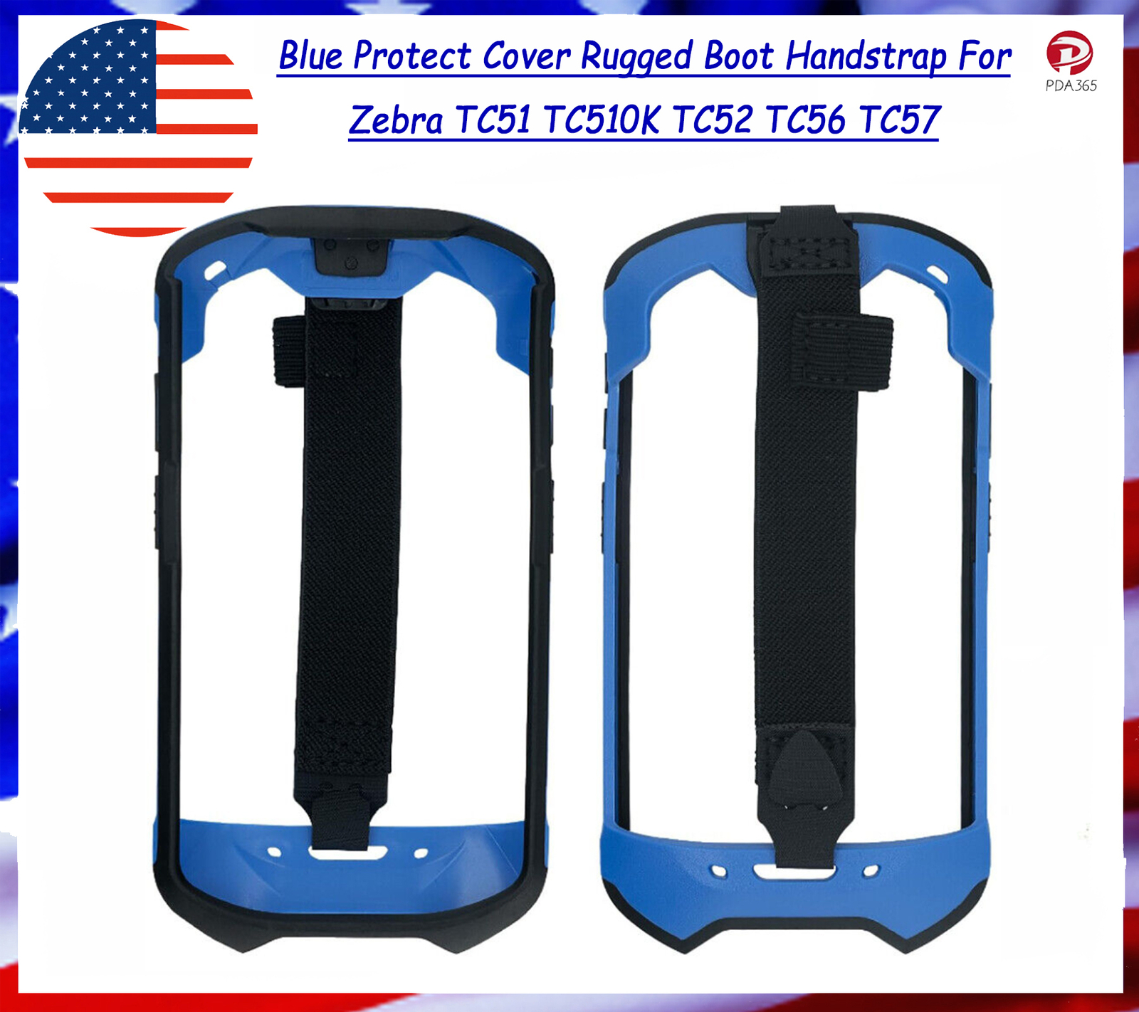 Blue Protect Cover Rugged Boot Handstrap For Zebra TC51 TC510K TC52 TC56 TC57