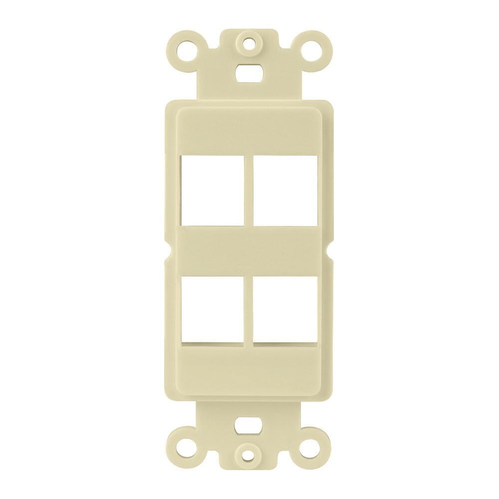 Construct Pro 4-Port Single Gang Keystone Decora Style Insert Strap (Ivory)