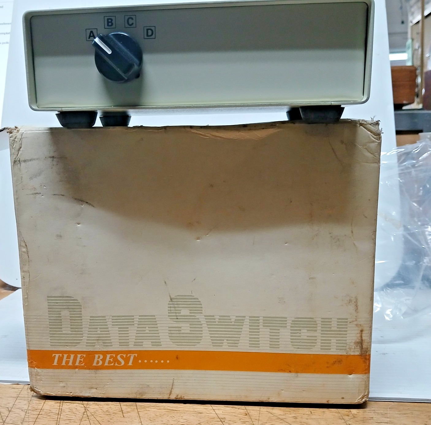Vintage 4 Way Manual Data Transfer Switch Box ABCD  