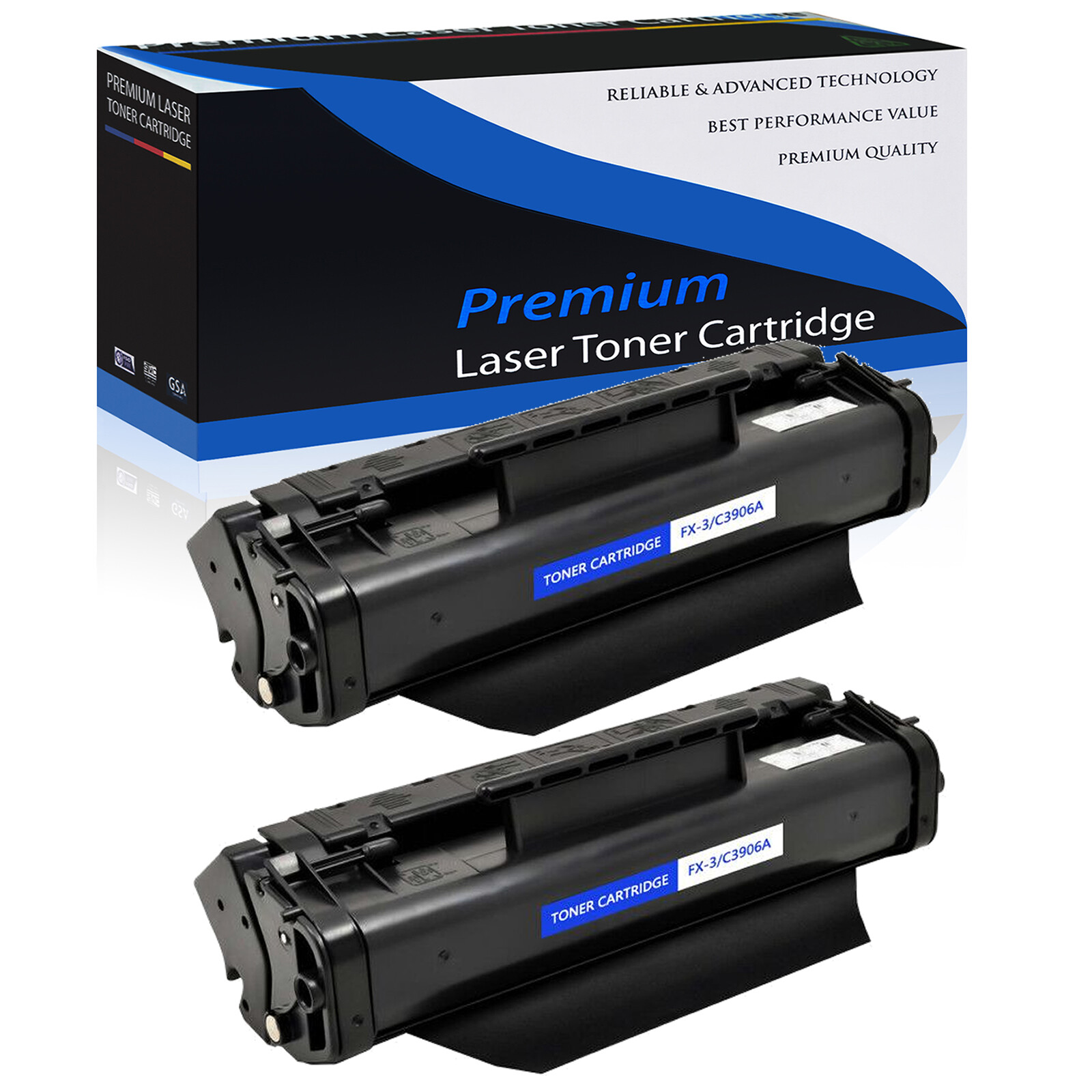2PK FX-3 Black Toner Cartridge For Canon LaserClass 4000 LaserClass 4500 6000L