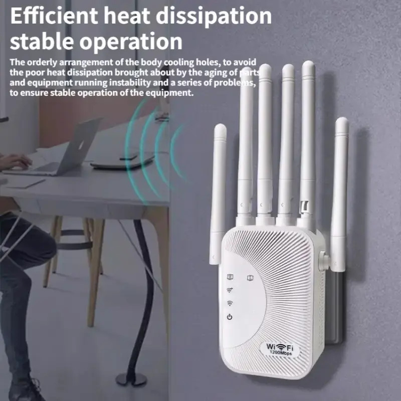 🔥WiFi Extender 1200Mbps | Long-Range Booster with Dual Antennas, Ethernet Port