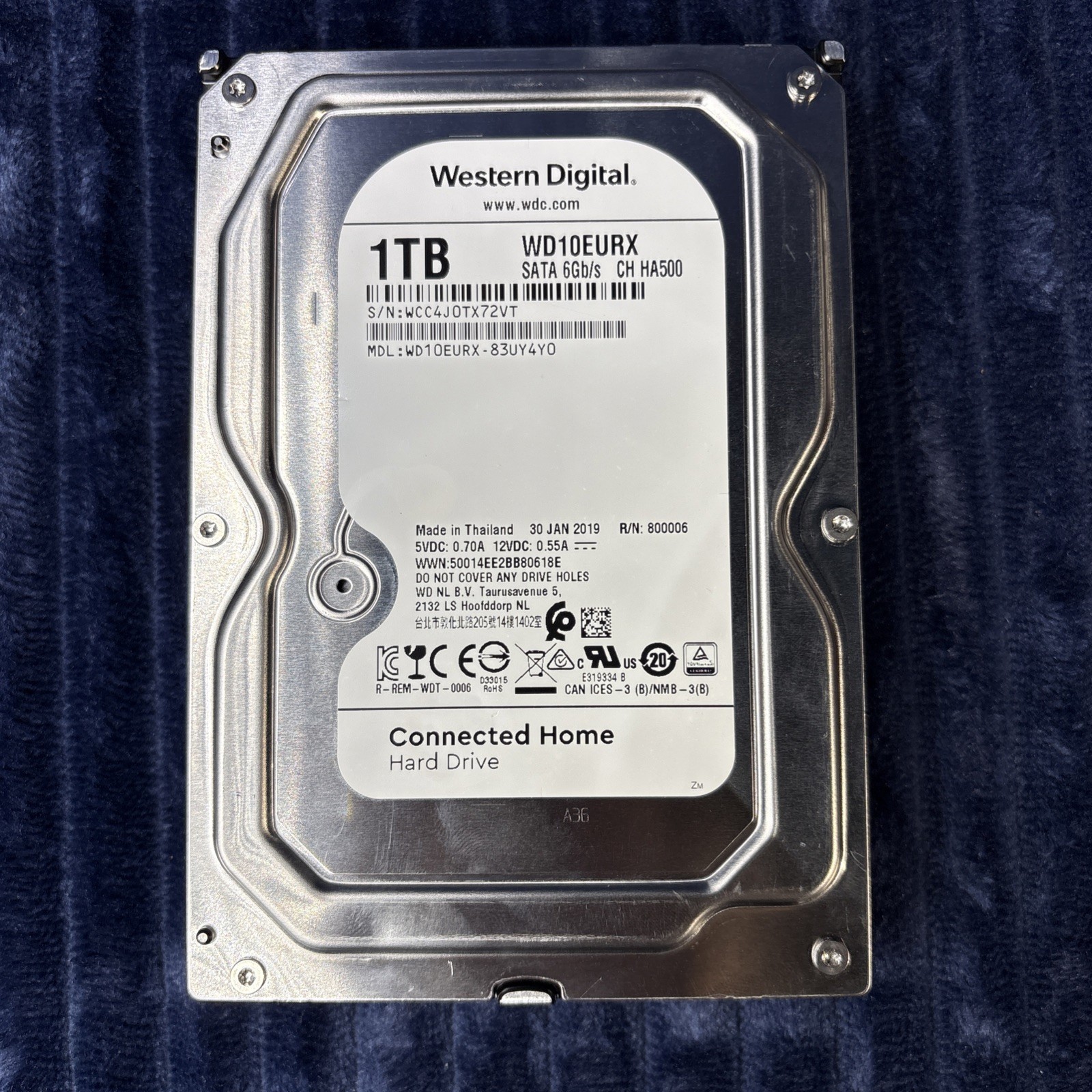 Western Digital WD WD10EURX 1 TB 3.5" SATA II Hard Drive Used Open Box