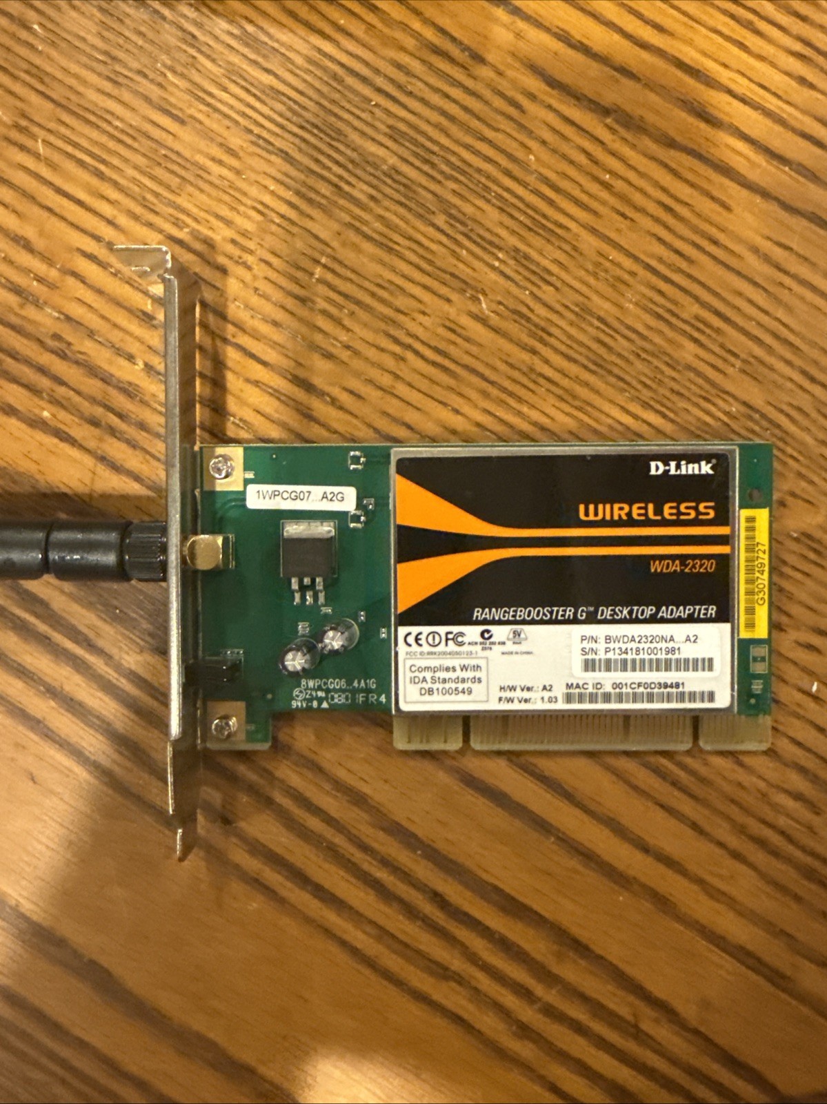 D-LINK Wireless RANGEBOOSTER G DESKTOP ADAPTER - WDA-2320 