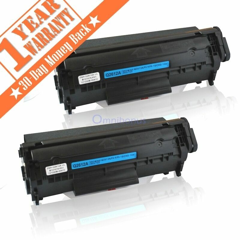 2 Pack Q2612A 12A Toner Cartridge For HP LaserJet 1012 1015 1018 1020 1022 3015