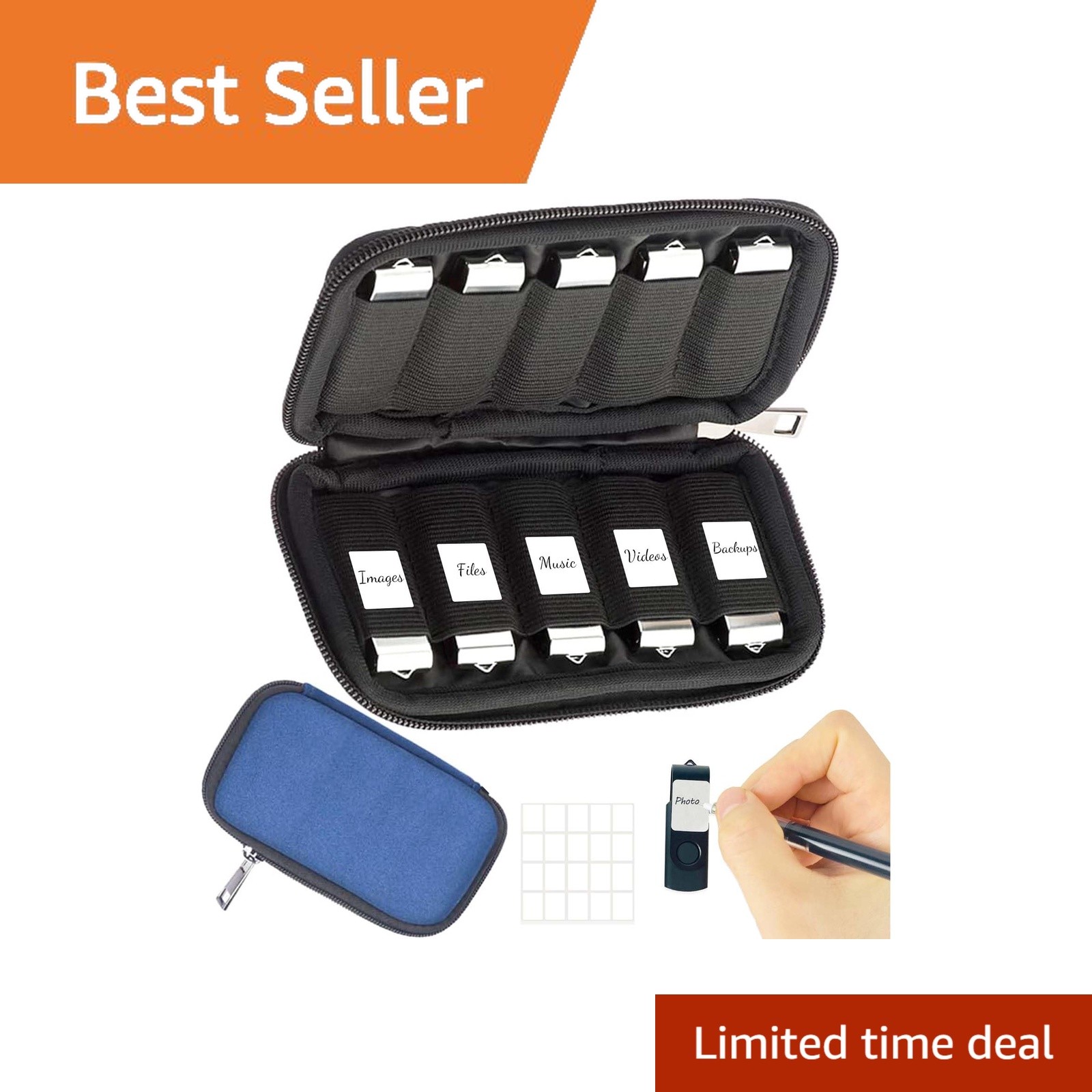 JBOS Blue 10 Slot USB Flash Drive Case
