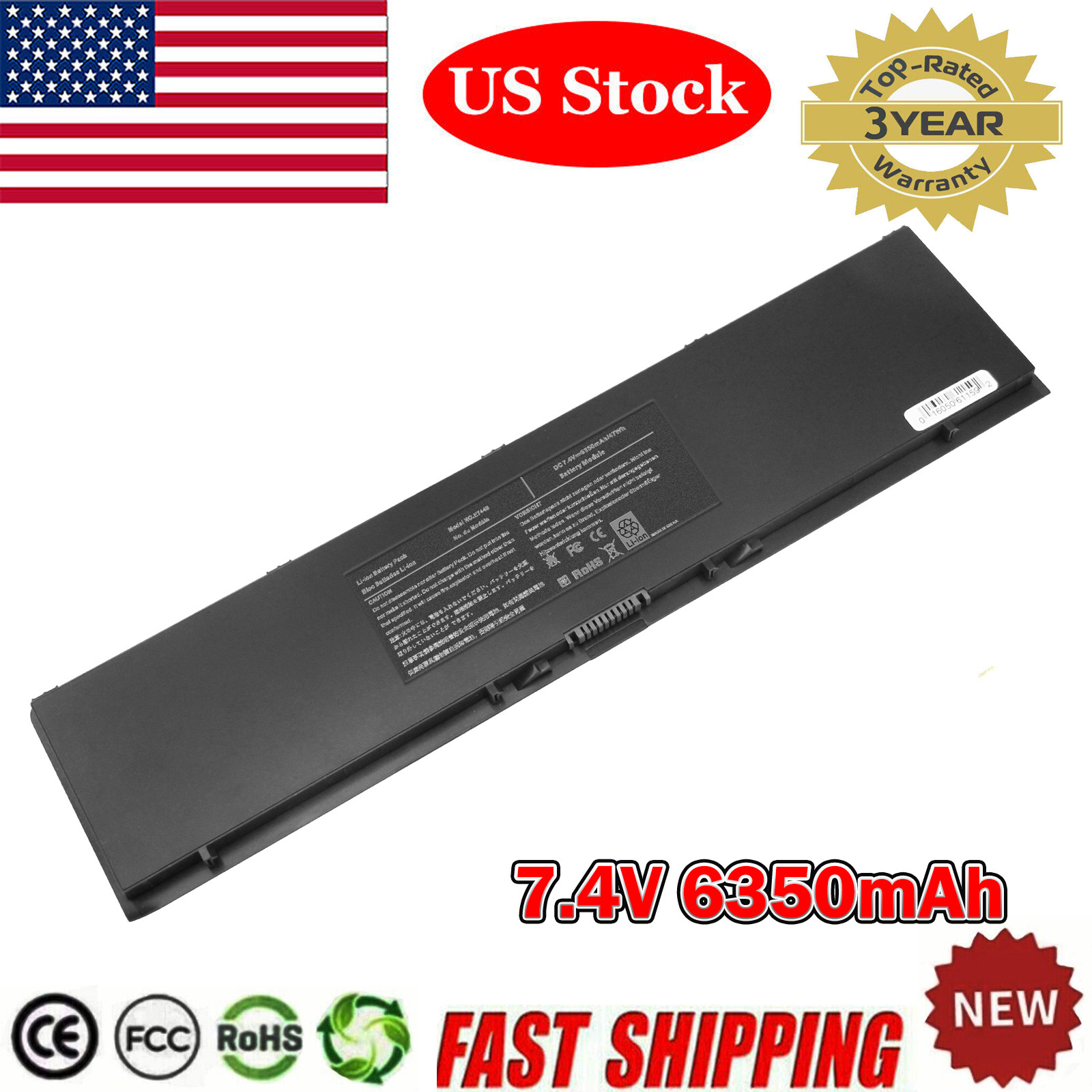 Lot PFXCR 34GKR Battery For Dell Latitude 14 7000 E7440 E7450 E7420 T19VW 3RNFD