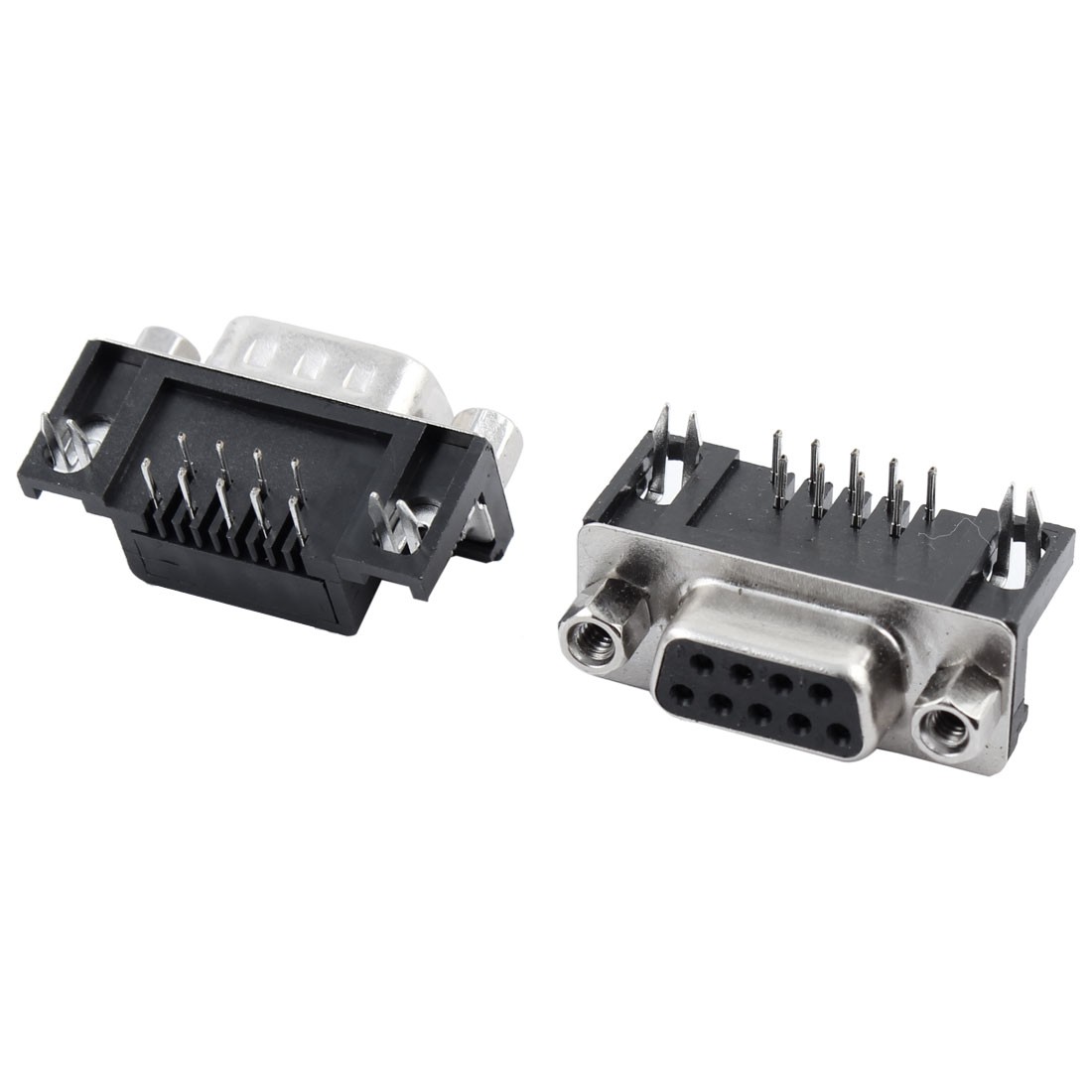2pcs Right Angle DB9 9 Pin Female Male Connector Converter for PC