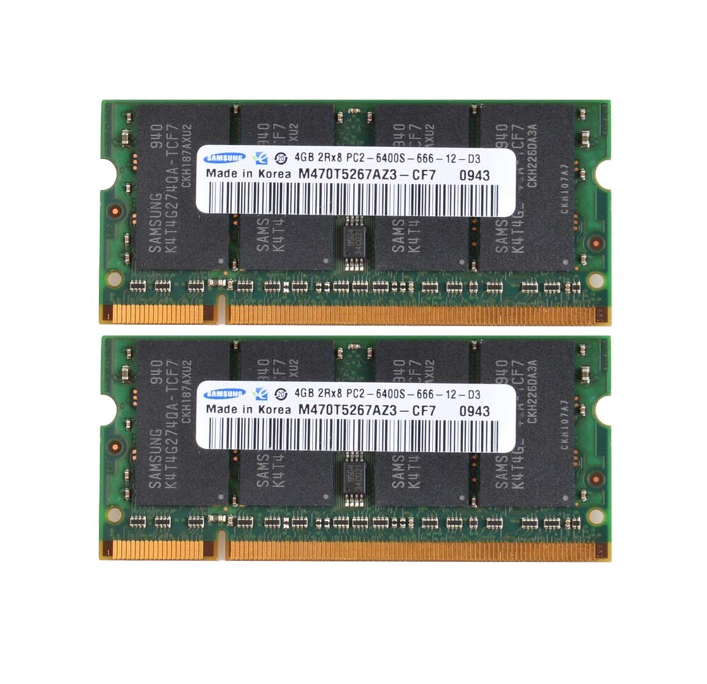 Samsung 2x 4GB 2Rx8 PC2-6400 DDR2-800MHz 200pin SODIMM Laptop Memory RAM"