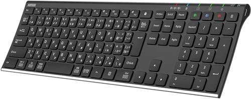 Arteck HB192 Universal Bluetooth Keyboard Multi-Device Stainless Steel Full Size