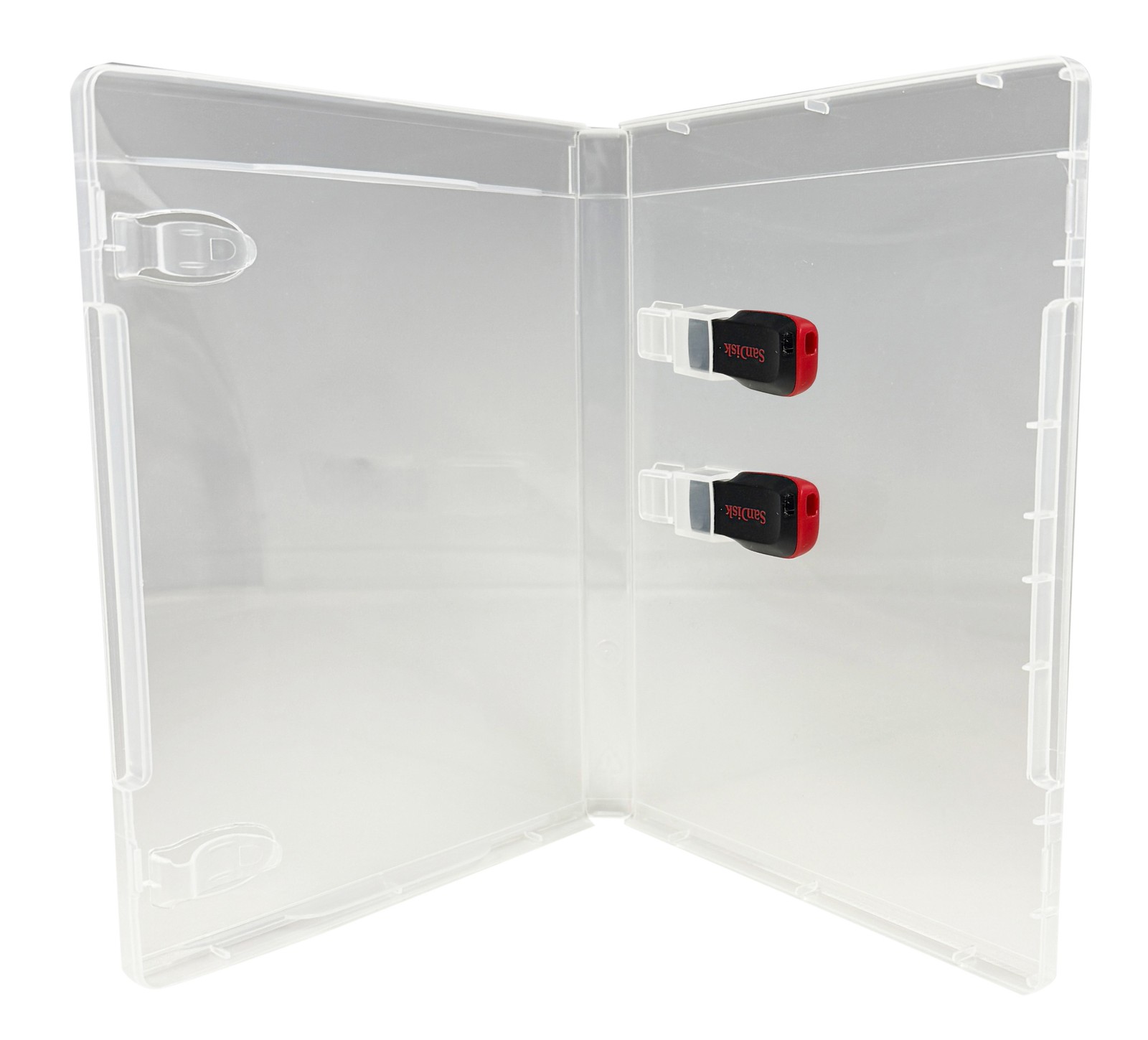 PREMIUM SUPER Clear Double USB (2) Flash Drive Cases 14MM Lot