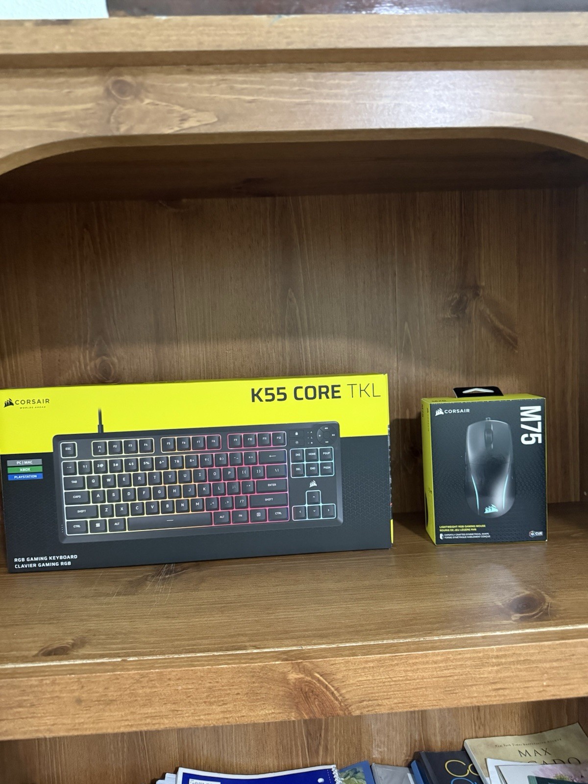 New Sealed Corsair K55 CORE RGB Keyboard & M75 Wired Mouse Gaming Combo Pack