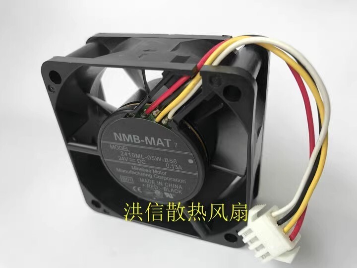NMB 6025 2410ML-05W-B56 DC24V 0.13A 6CM 4-Pin Inverter Cooling Fan