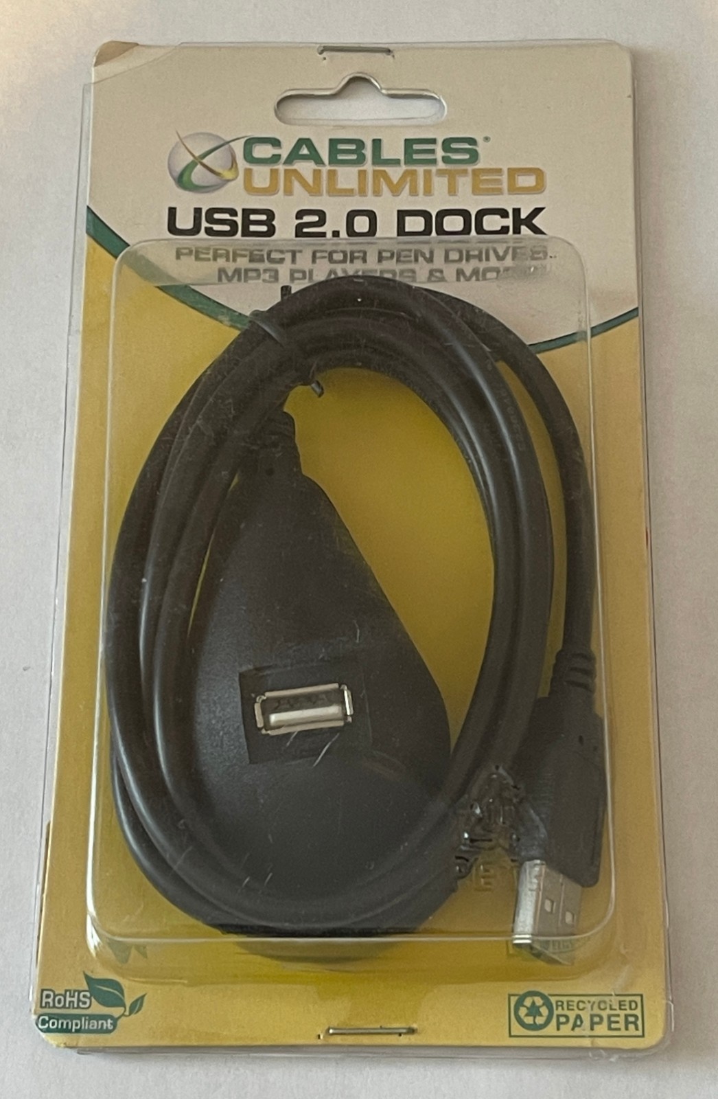 Cables Unlimited USB 2.0 Desktop Extension Cable Base - 5'