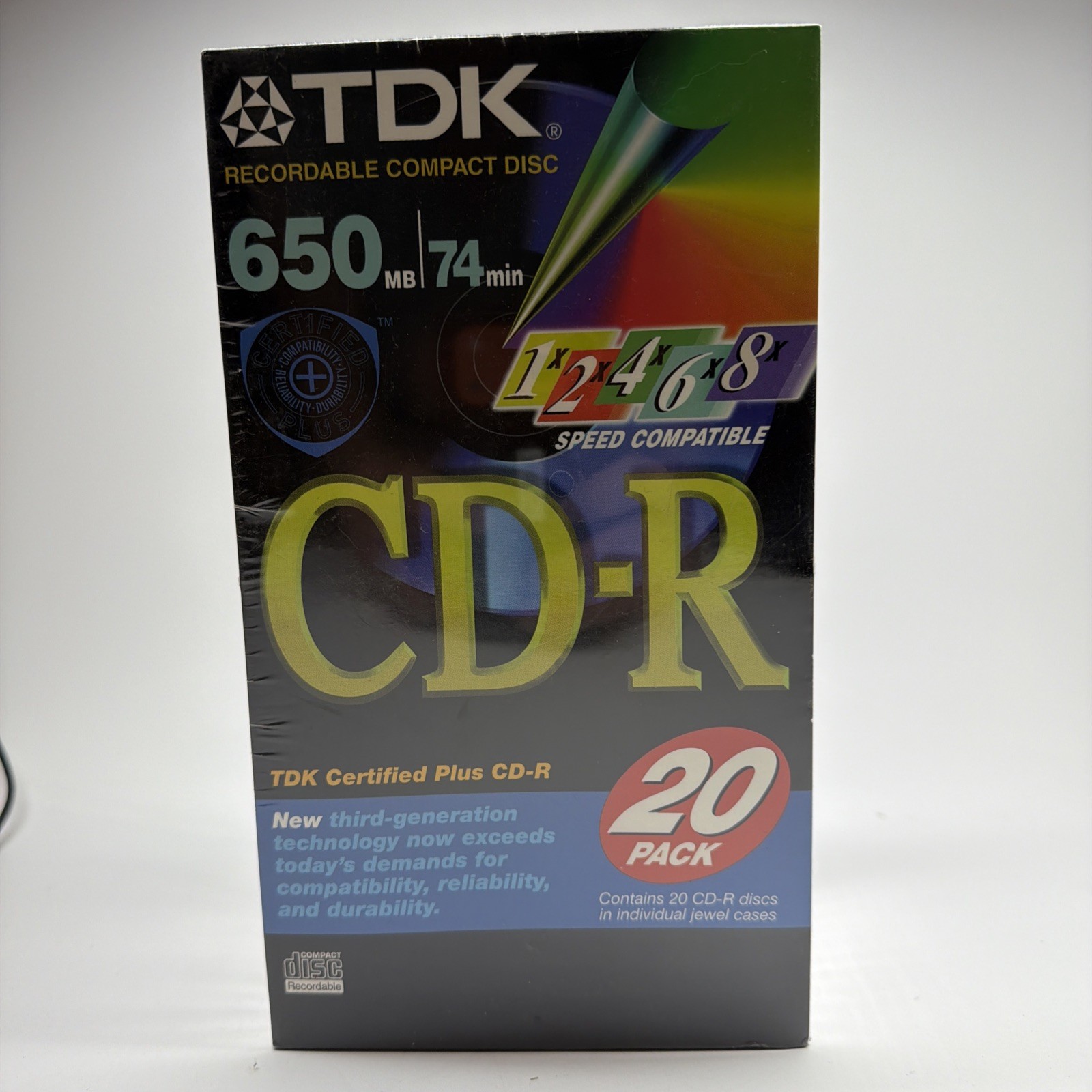 TDK ~ CD-R ~ 20 Pack ~ Recordable Compact Discs w/Jewel Cases ~ Factory Sealed