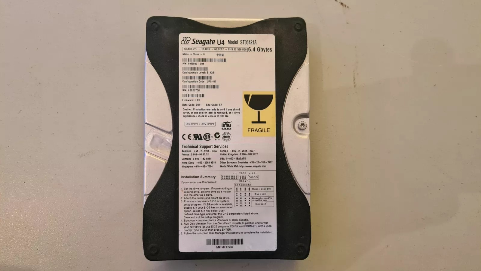 Seagate U4 Model ST36421A 6.4GB IDE 3.5" Hard Disk Drive IDE from Pentium III 