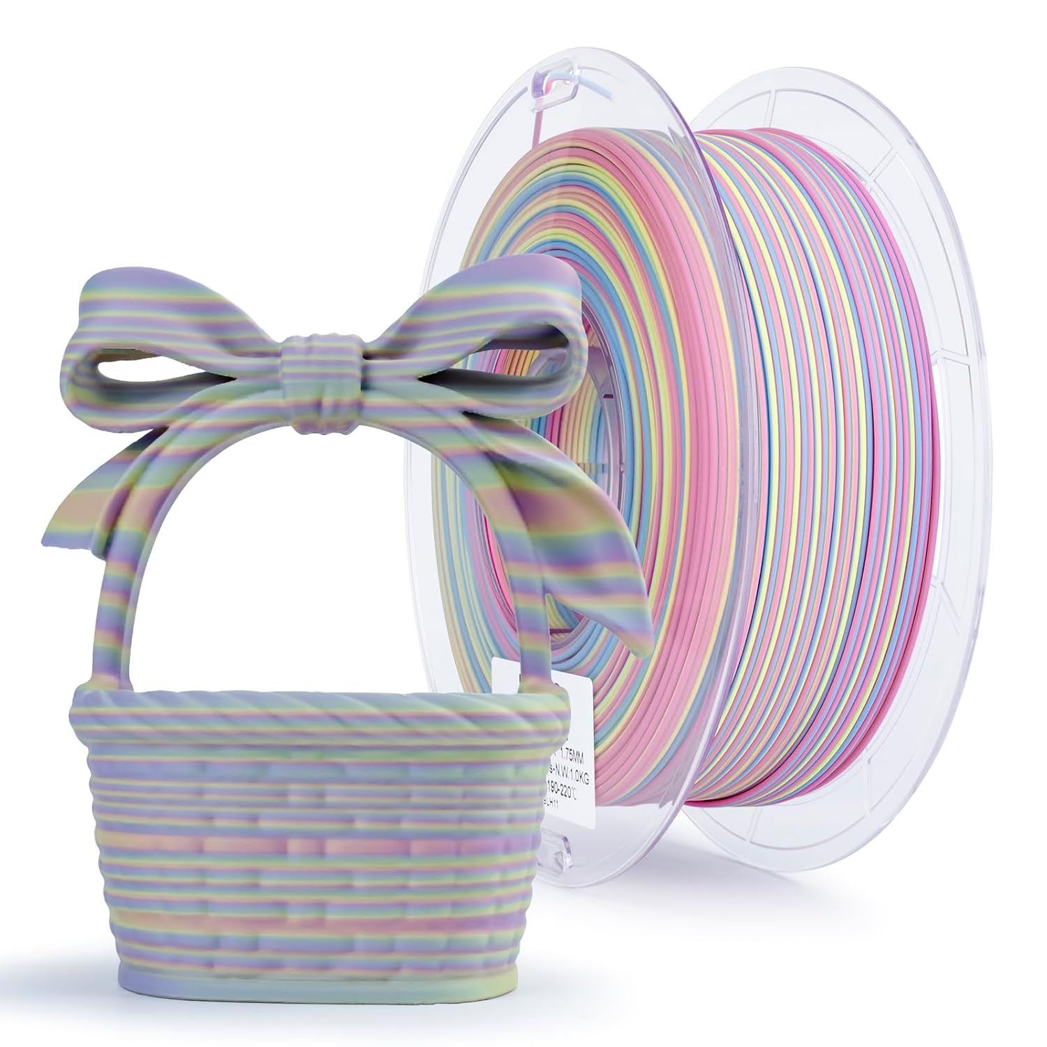 Dynamic Color Change PLA, for 3D Printing, 1KG, Marshmallow Stripes