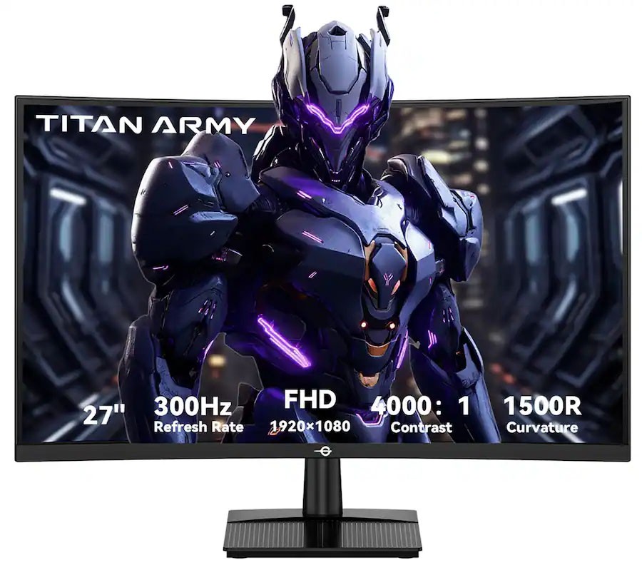 Titan C27A1H 27" Curved Gaming Monitor,300Hz FHD 1080p,VA Panel,1ms PC Monitors