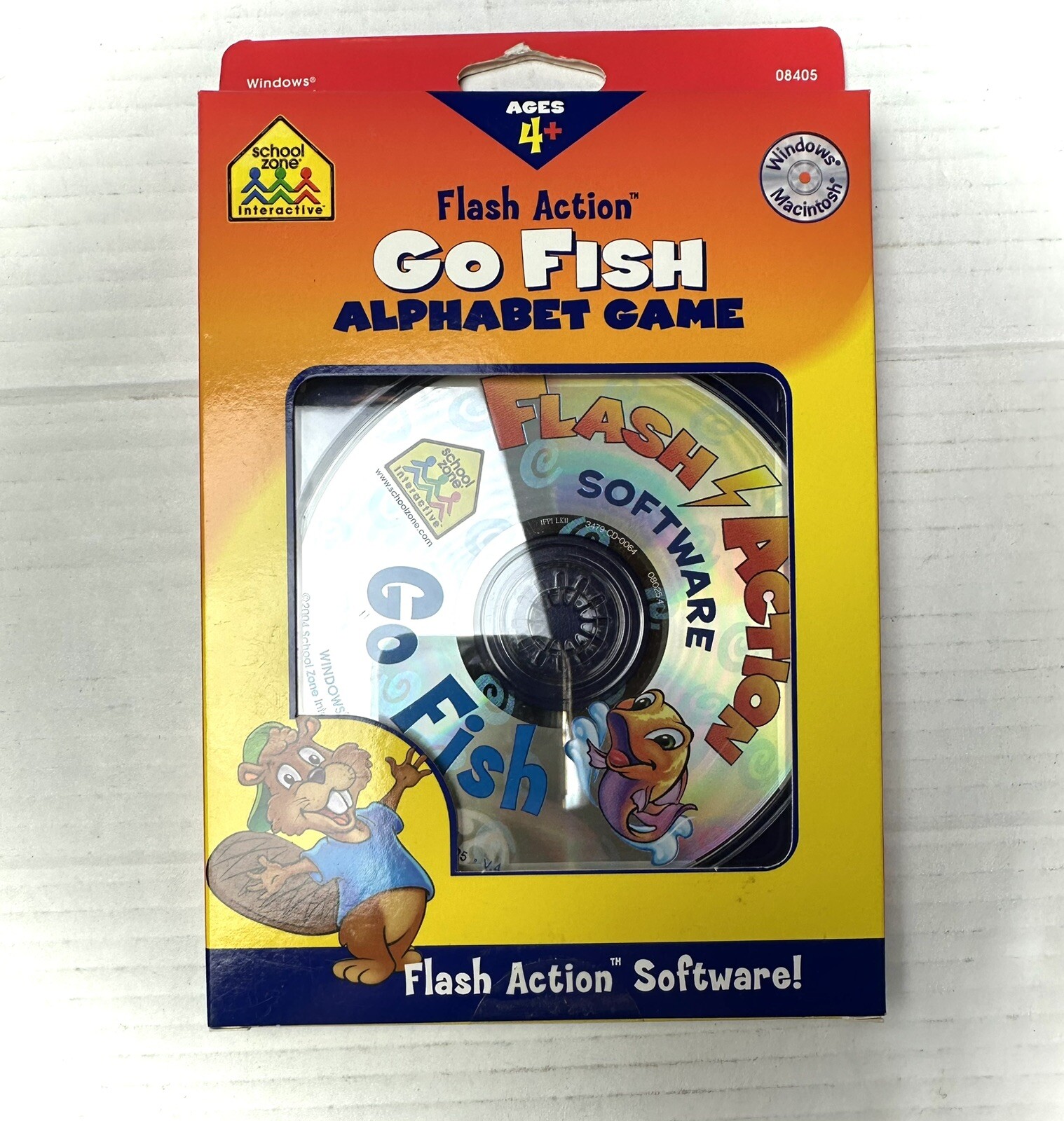 School Zone: Go Fish PC CD Flash Action Software for kids NEW FUN GAME Alphabet