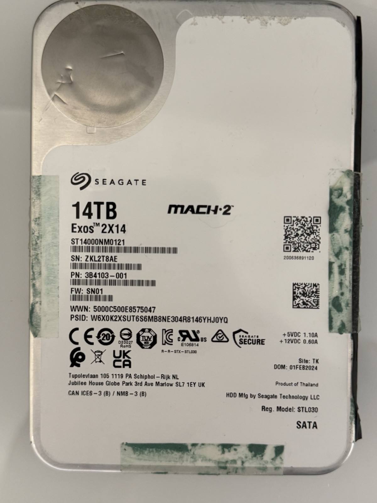 Seagate Exos 2X14 14TB ST14000NM0001 7.2K RPM SAS 12Gb/s 4Kn MACH.2 3.5" HDD