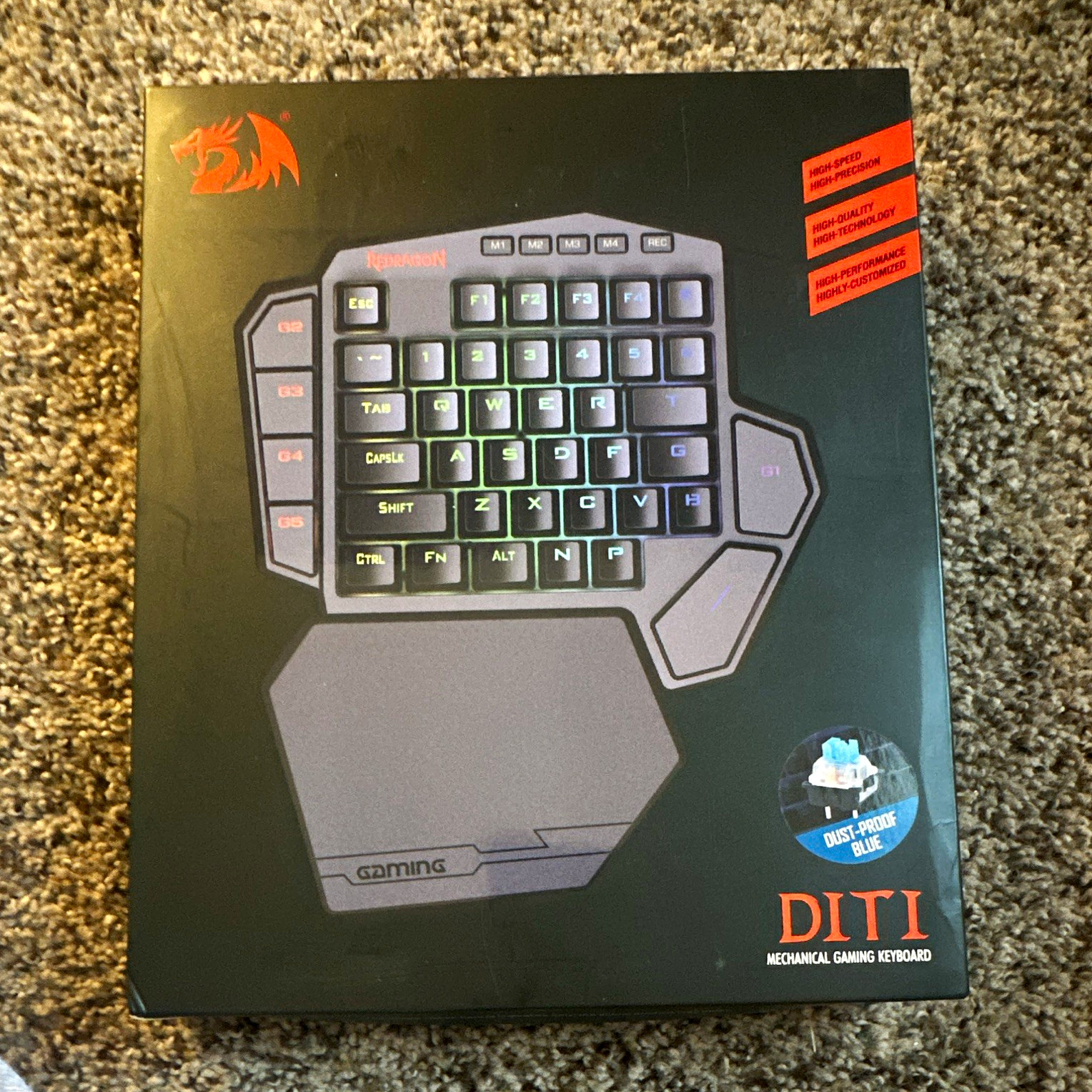 Redragon DITI K585RGB Wired RGB One-Hand Gaming Keypad Blue Switch Black