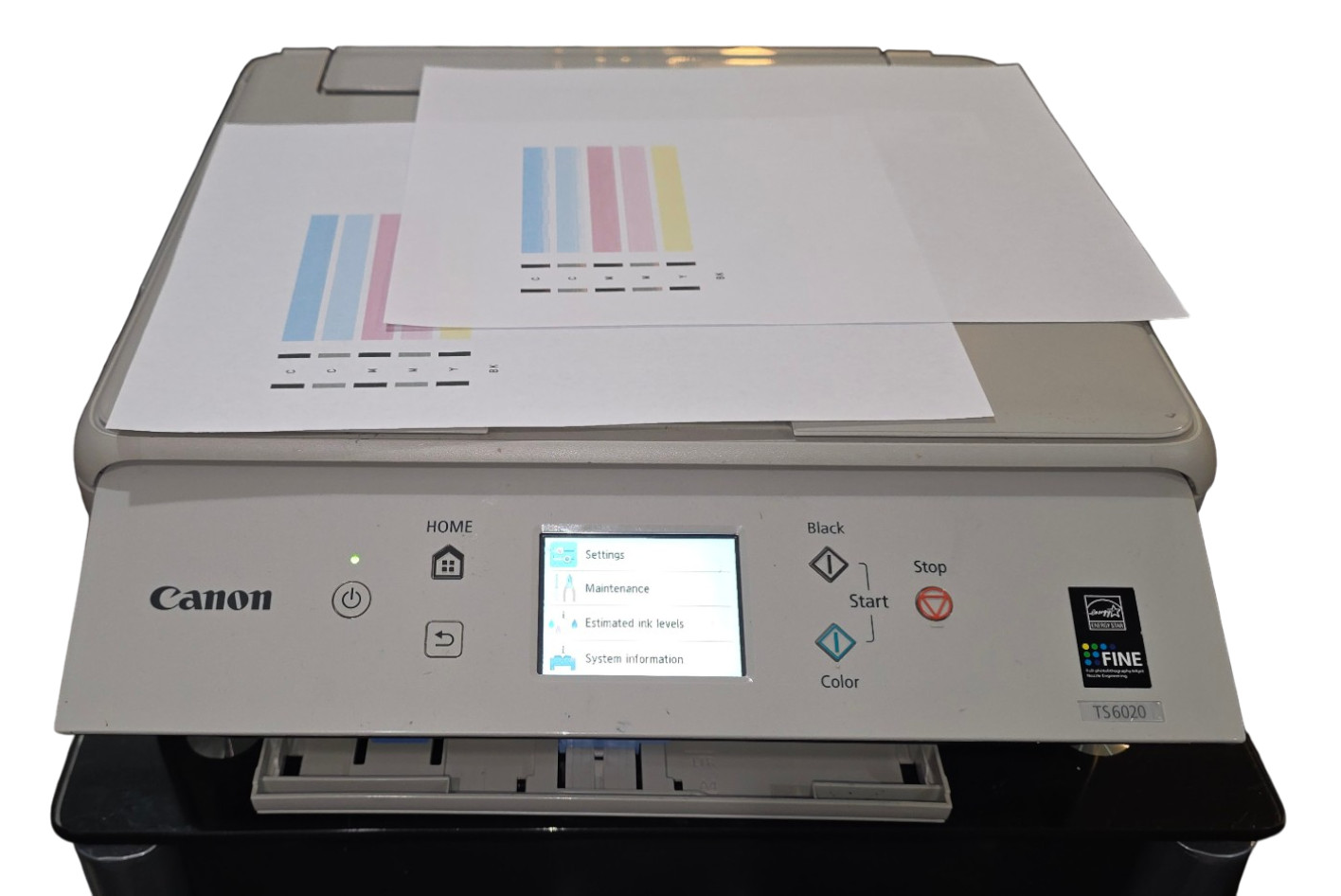 Canon PIXMA TS6020 Wireless All-in-One Inkjet Printer White Tested w/ Ink