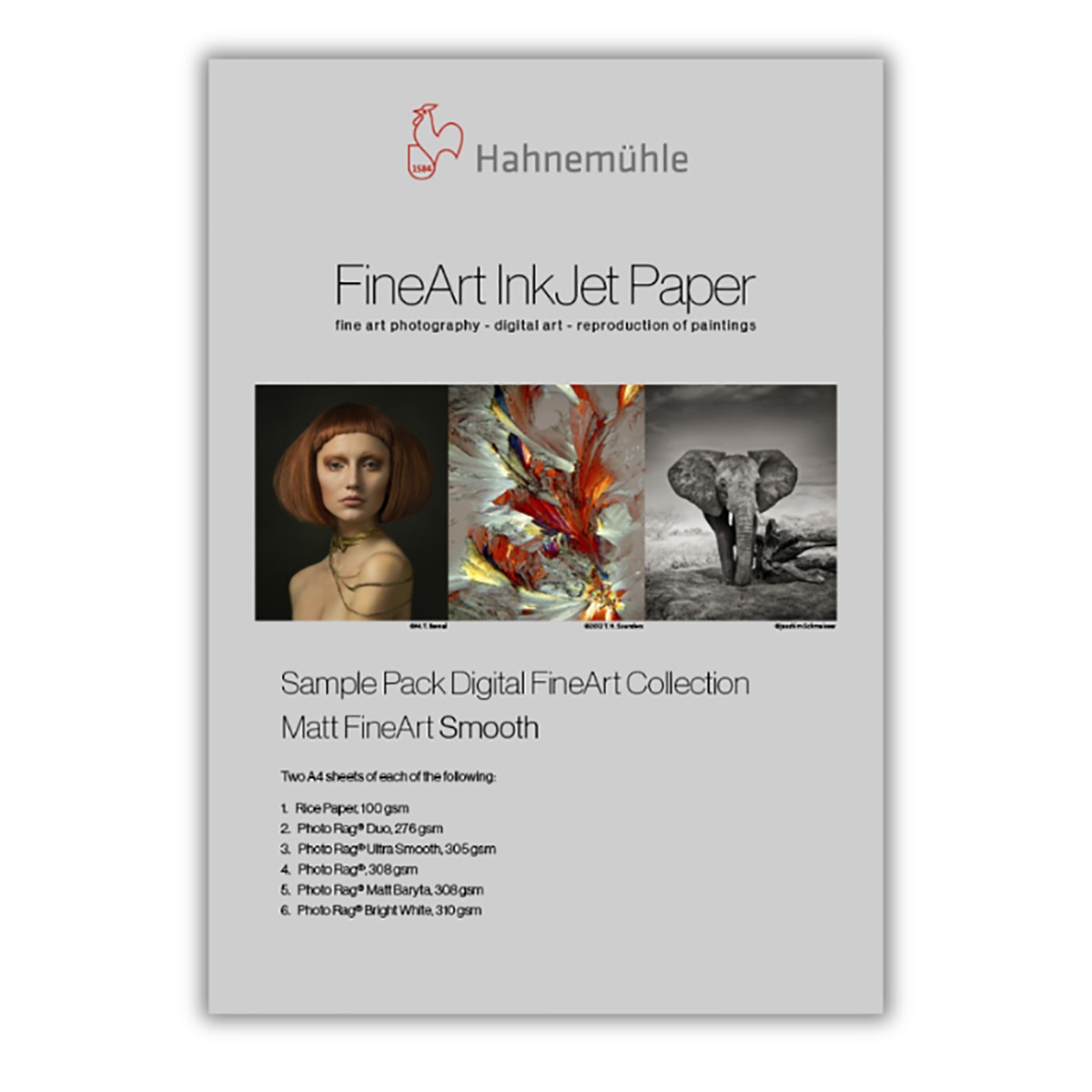 Hahnemuhle Matte FineArt Textured Archival Inkjet 6 Paper Sample Pack, 8.5x11",