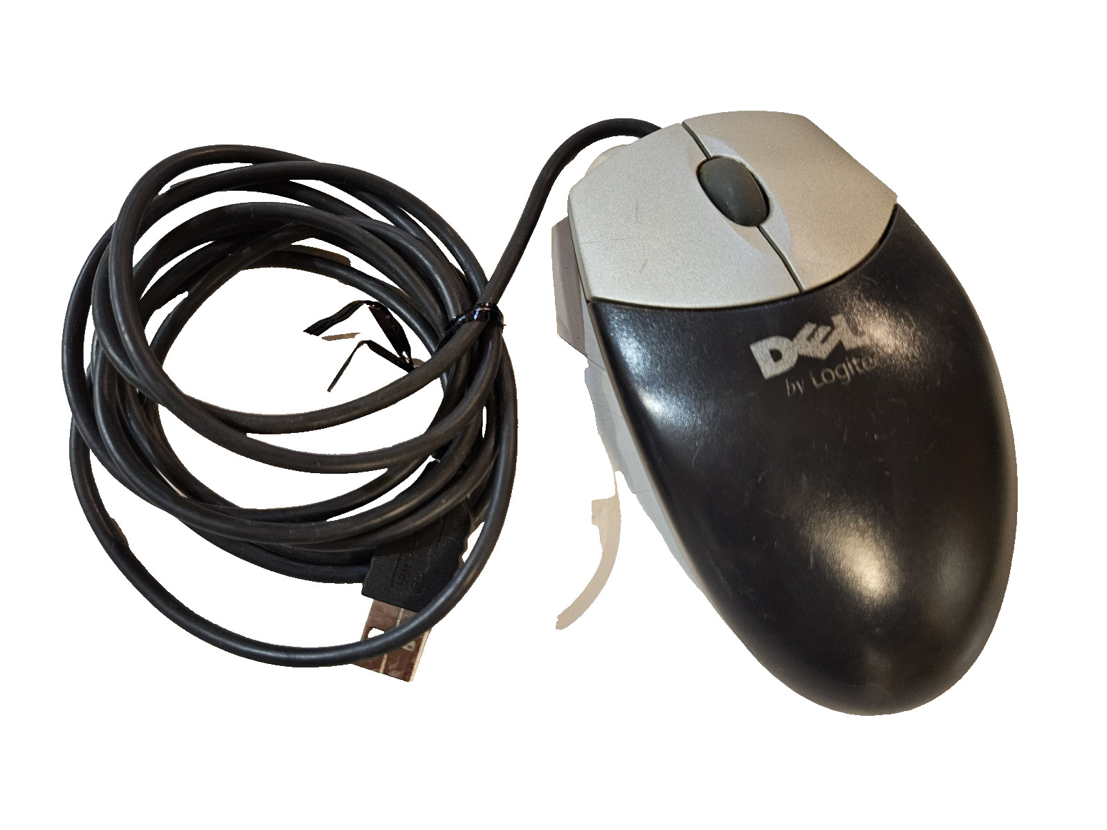 Dell by Logitech M-UR69 Mouse USB Optical Scroll Wheel Clean Tested Clear Black