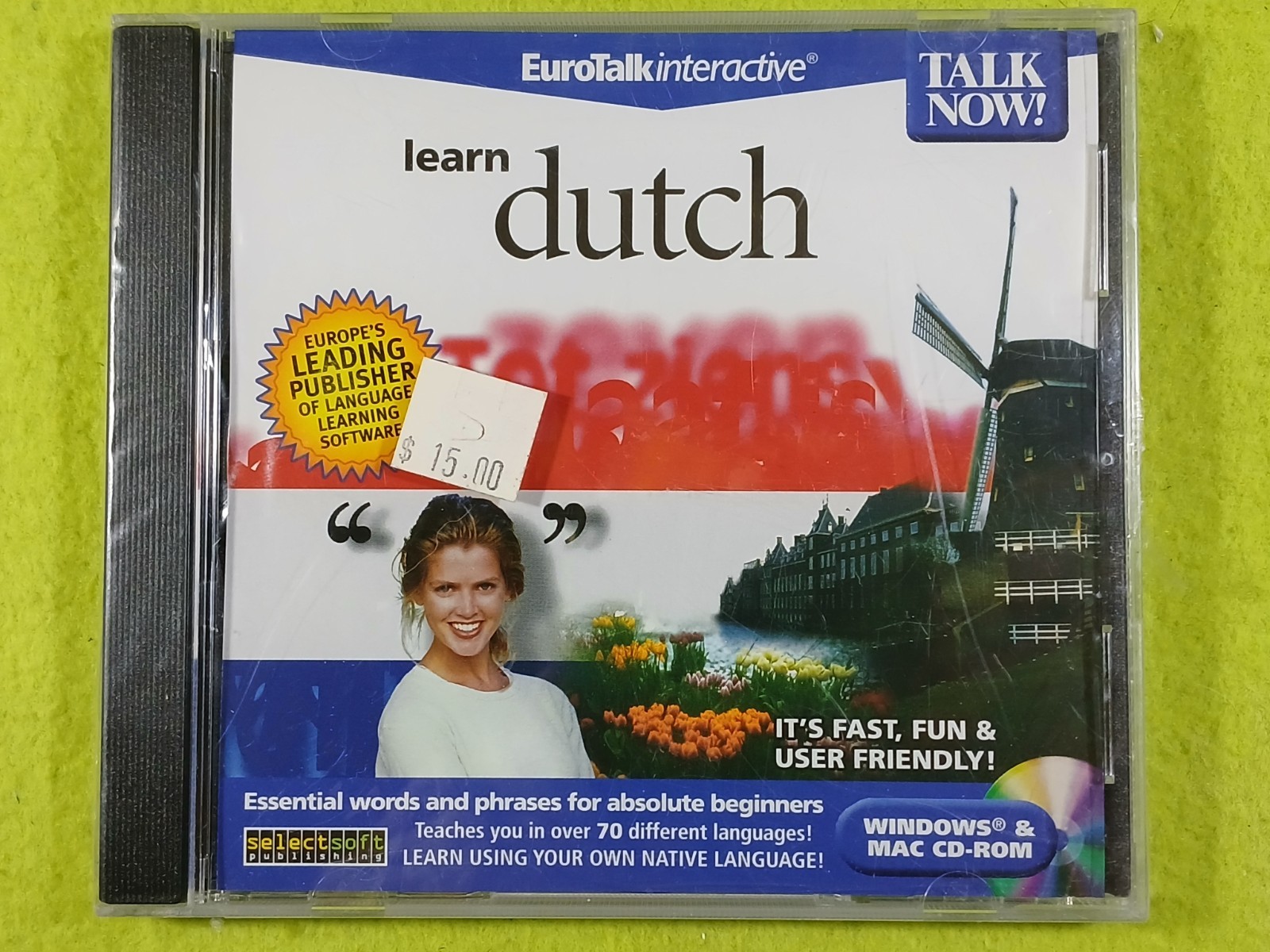 Talk Now Learn Dutch - PC/MAC CD Rom Disc Sealed Brand New 