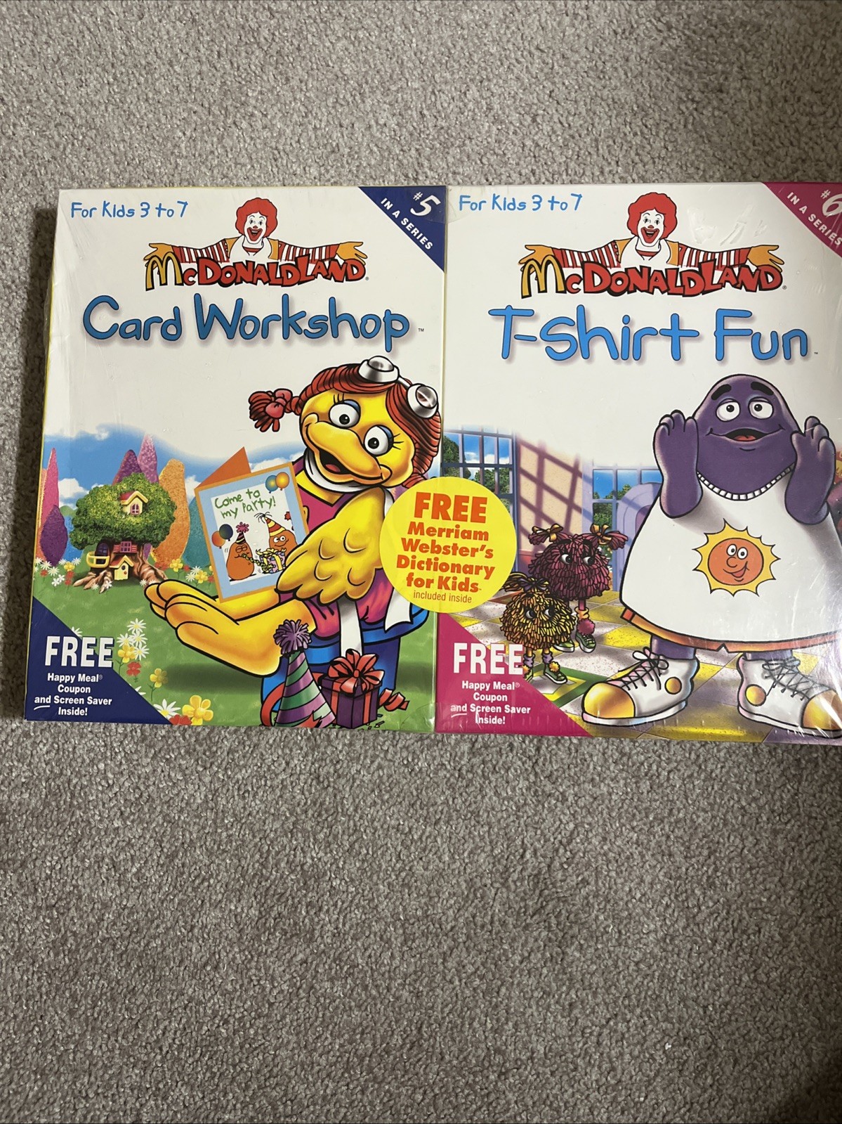 New 1997 McDonaldland Greeting Card Workshop #5 and T-Shirt Fun #6