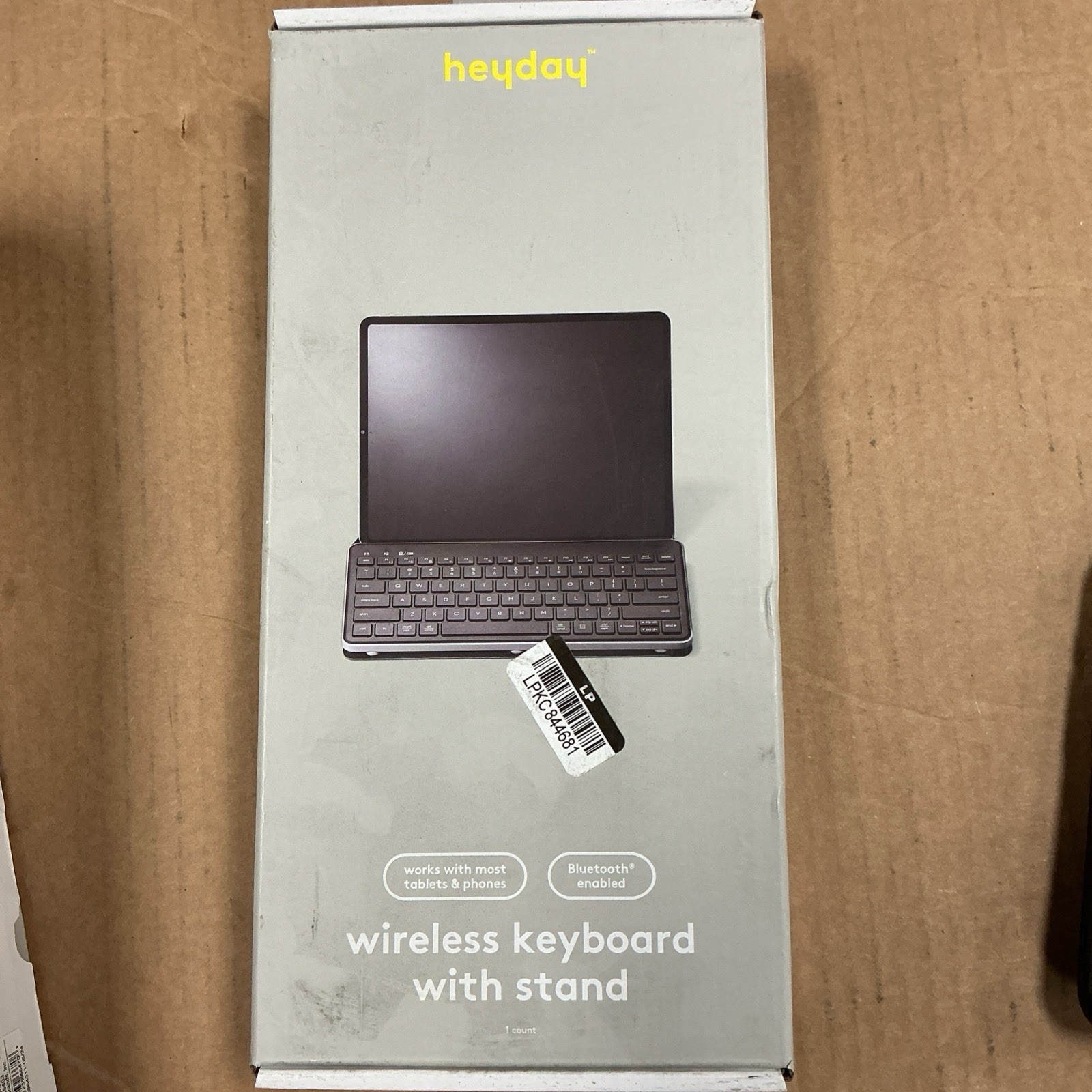 Heyday Wireless Keyboard with Stand for iPads & Tablets Black