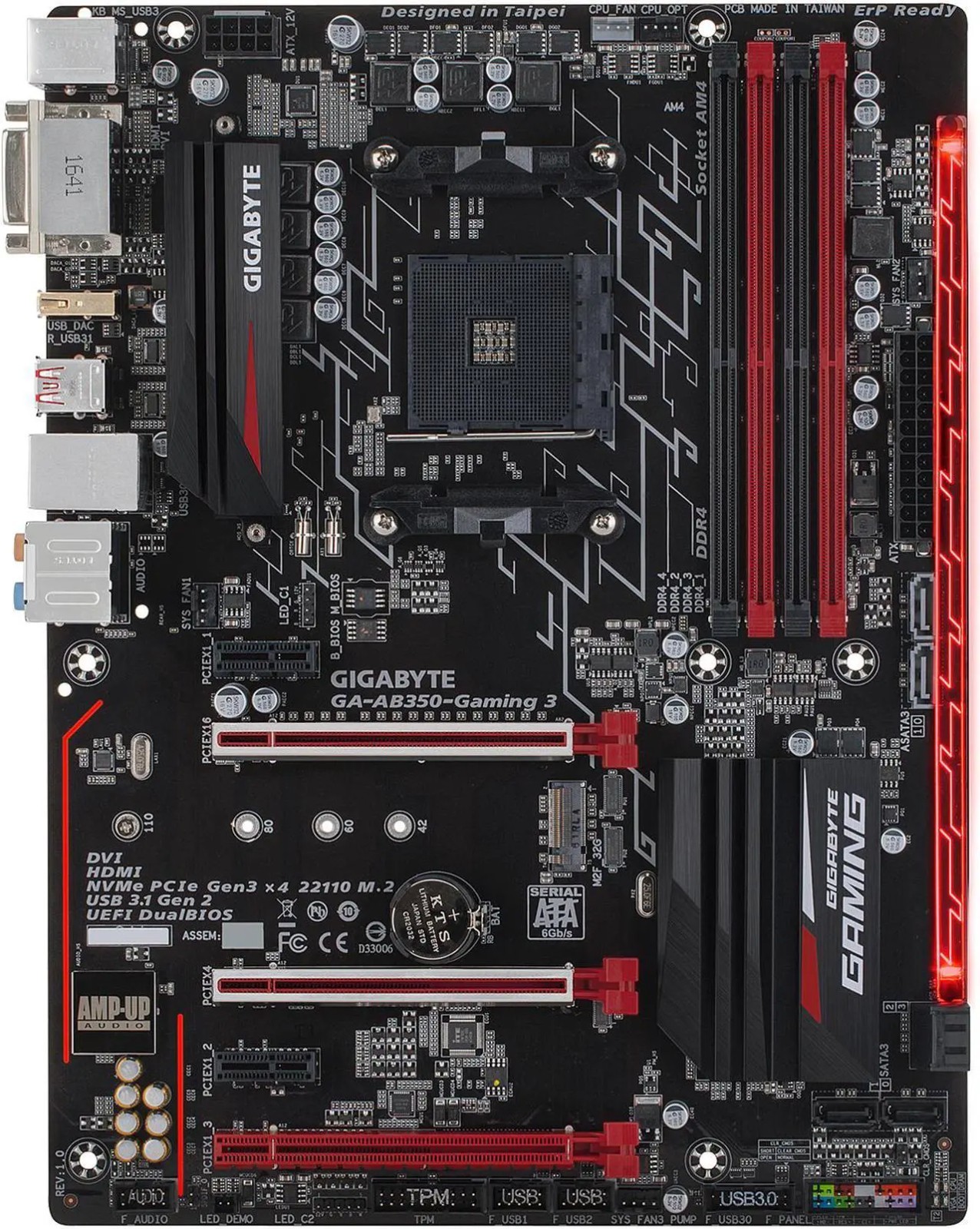 GIGABYTE GA-AB350-GAMING 3 AMD B350 Socket AM4 ATX DDR4 Motherboard TESTED