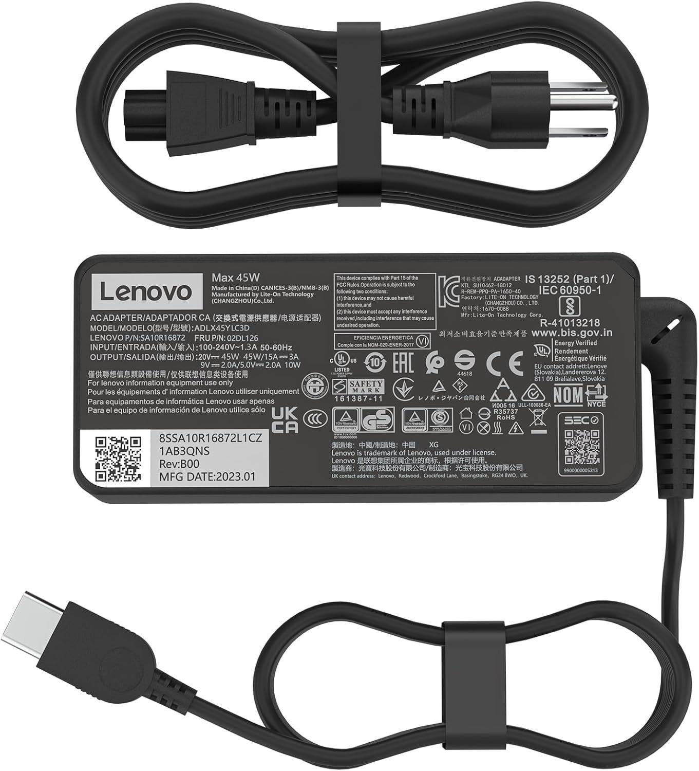 Genuine 45W USB-C Adapter For Lenovo Chromebook 500e 300e 100e Gen 1 2 3 C330 US