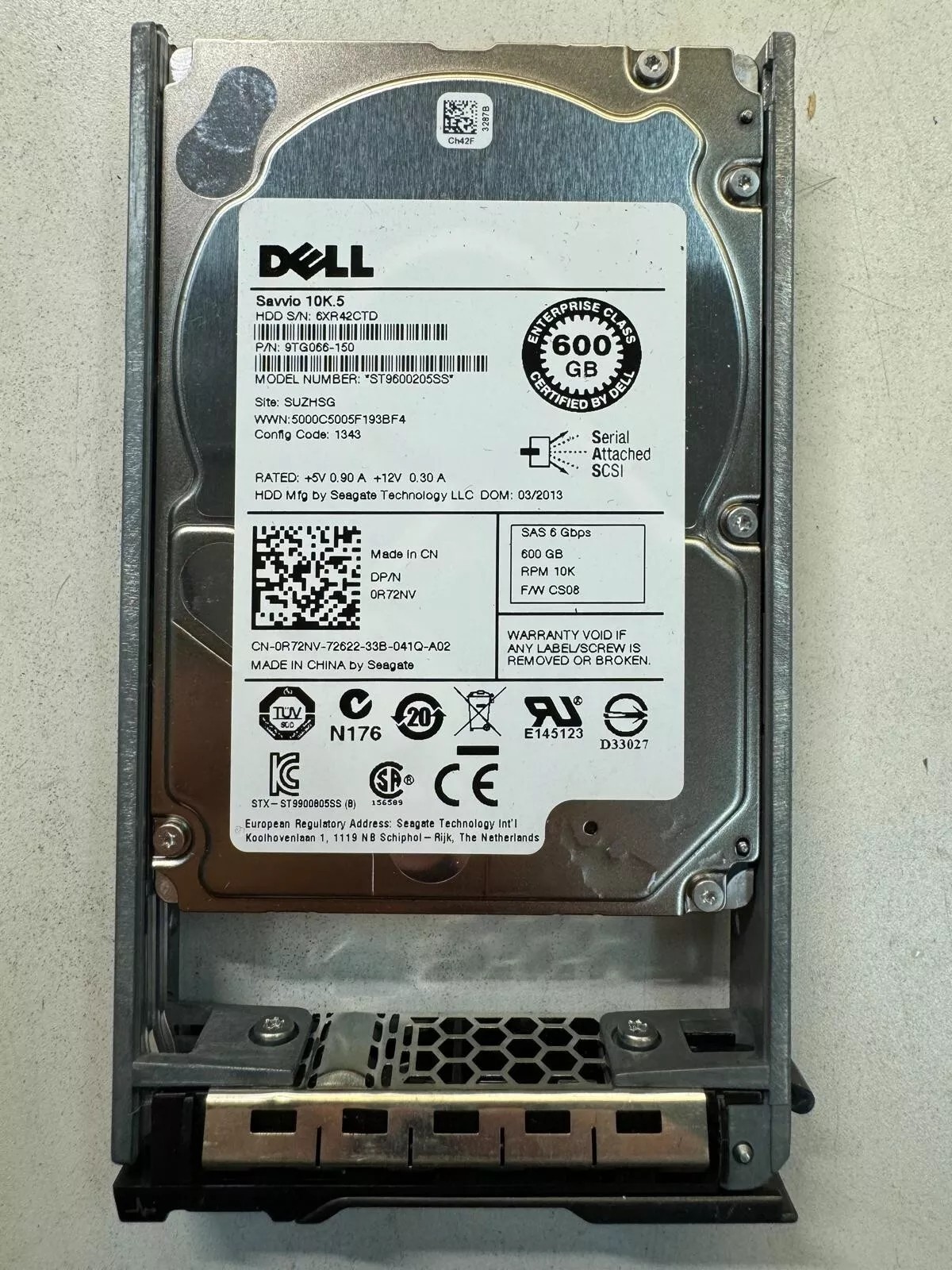 New Dell 600GB ST9600205SS R72NV 10K.5 6Gbps 2.5-inch 6Gbps SAS hard drive with