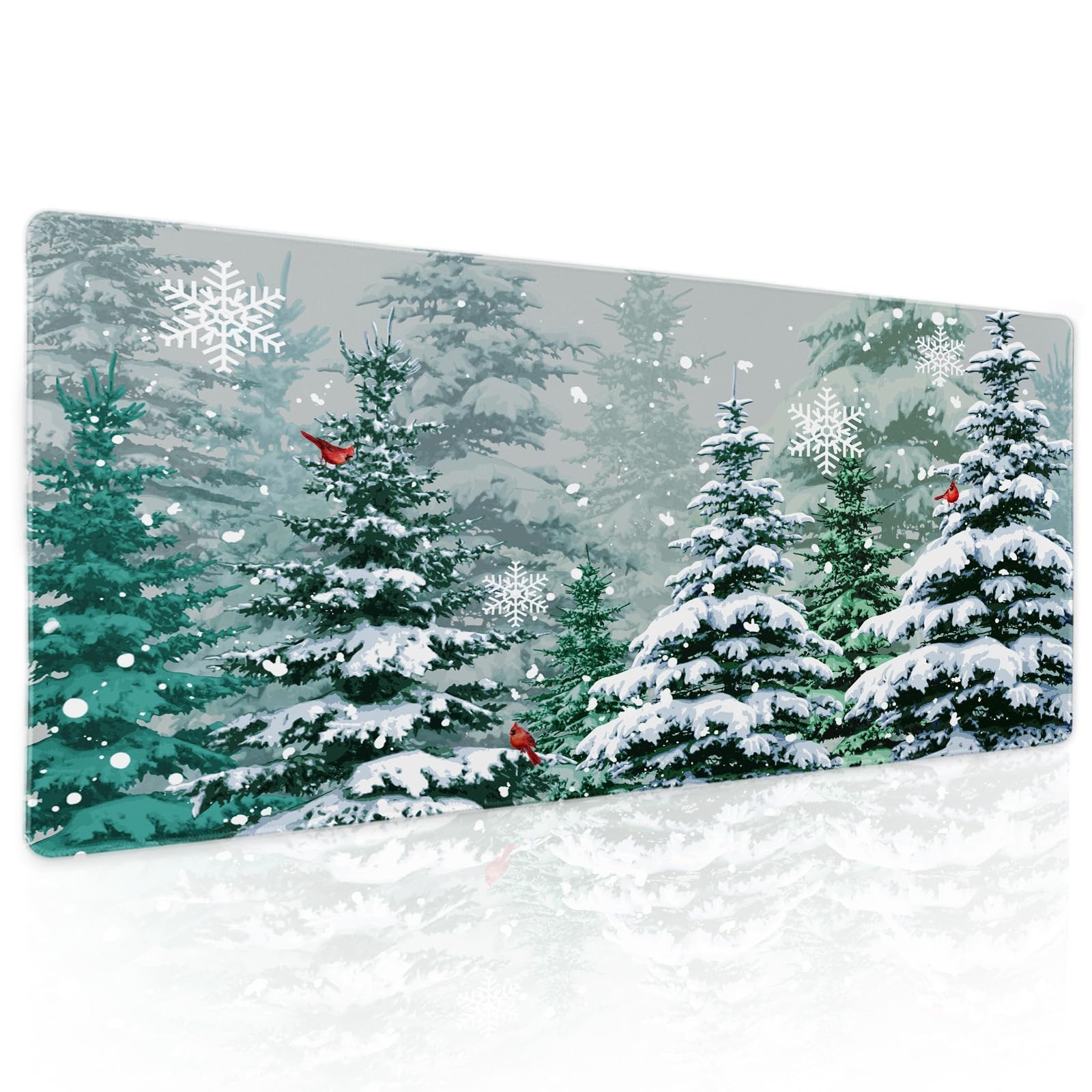 Green Christmas Tree Mouse Pad Xmas Holiday Winter Extended Desk Mousepad