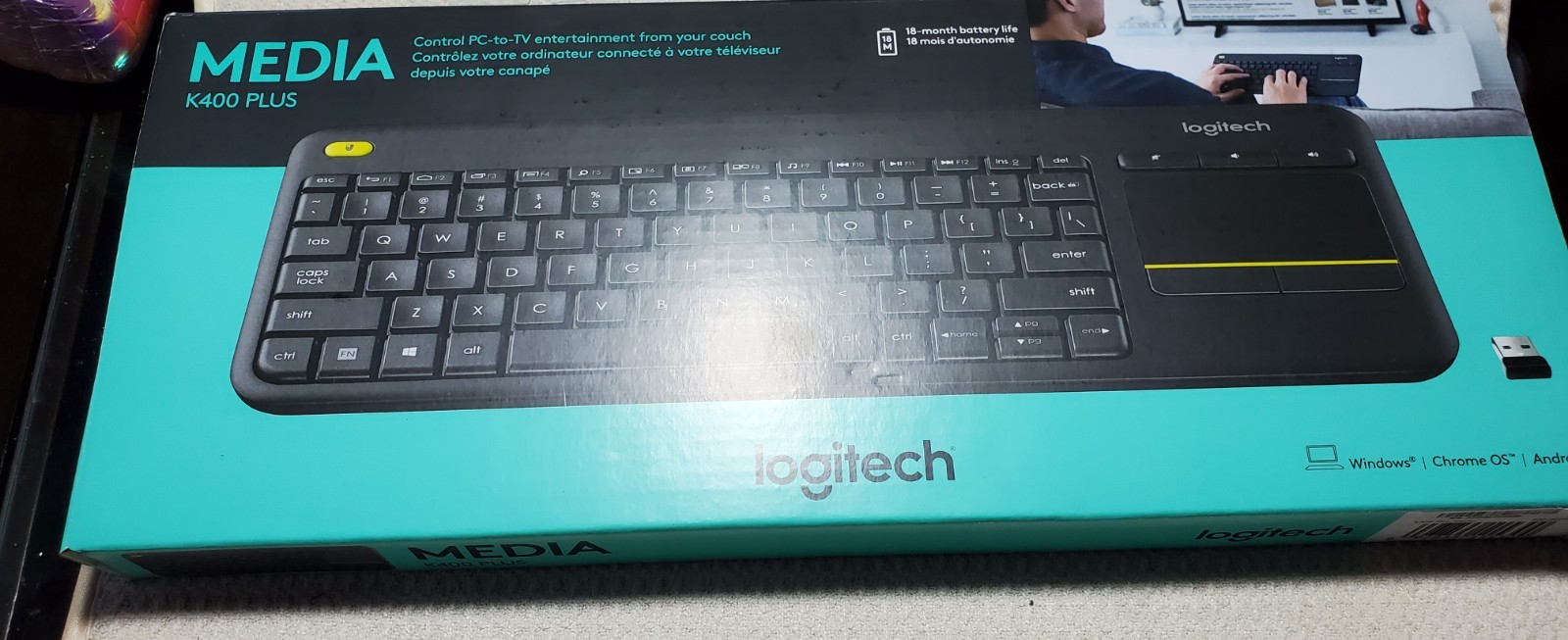 Logitech Media K400 Plus Keyboard. Pre-owned. 