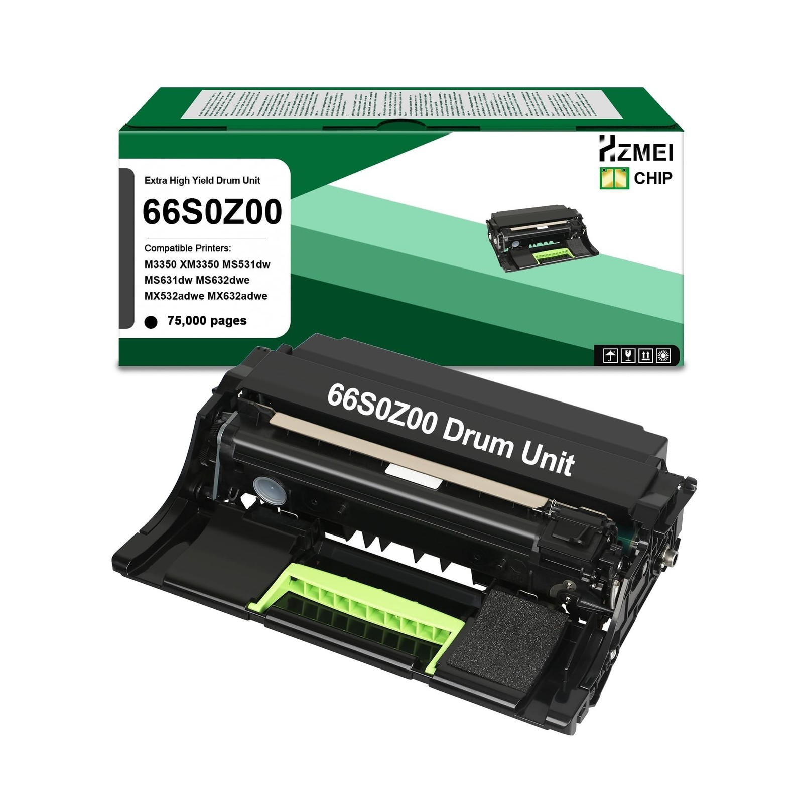 66S0Z00 Imaging Unit 66S0ZA0 Replacement for Lexmark 66S0Z00 Black Drum Cartr...
