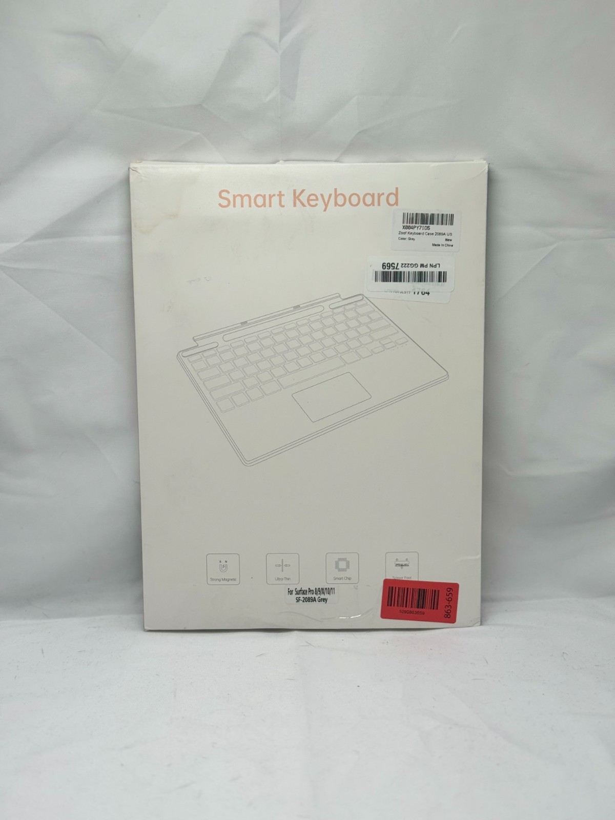 Surface Pro Keyboard for Microsoft Surface Pro 13 In | 11/10/9/8/X | Gray