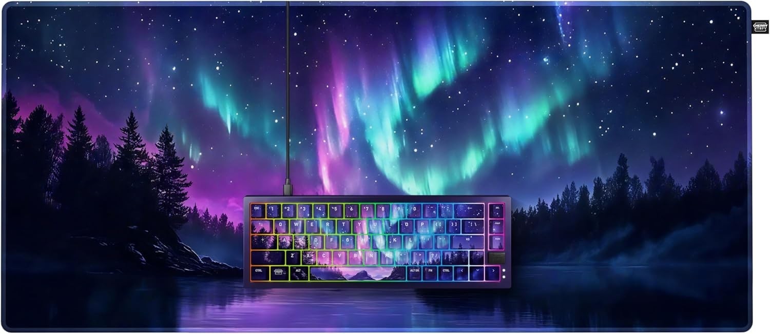 CHERRY XTRFY K5V2 Compact & GP6 Desk Mat Wired Mechanical Gaming Keyboard Set