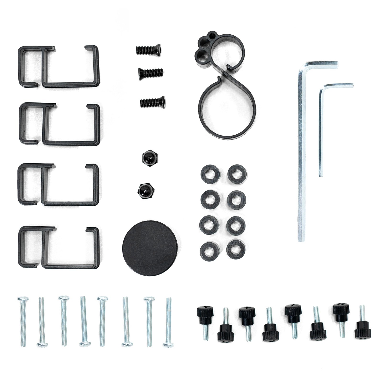 VIVO Hardware Pack for Monitor Stand, Includes Pole Cap, Cable Clips, Black