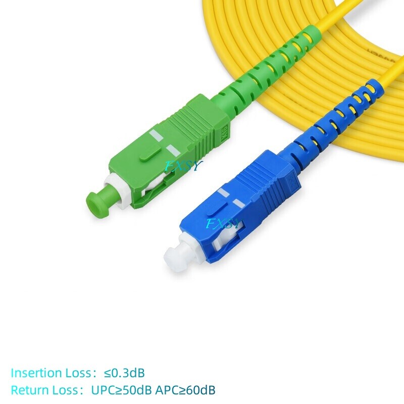 5Pcs 1m 2m 3m 5m SC/UPC to SC/APC Single Mode OS2 Simplex Fiber Optic Patch Cord
