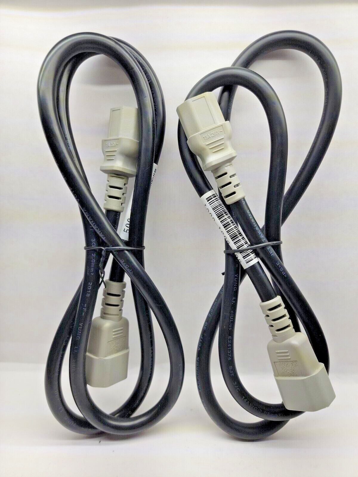 lOT OF 2 Jet Power Cable 3 Prong Long E152635 Yung LI YC-12
