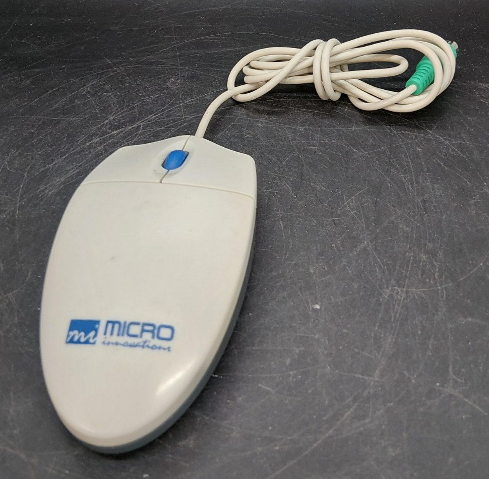 Micro Innovations Mi Optical Mouse White 3 Button Scroll Wheel