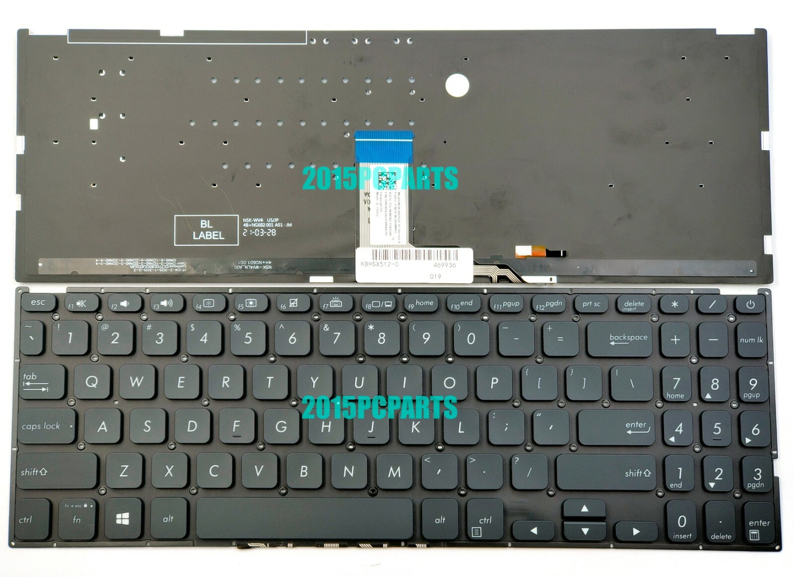 New Asus Vivobook F512DA F512FA F512UA X512FA X512JA X512UB Keyboard US backlit