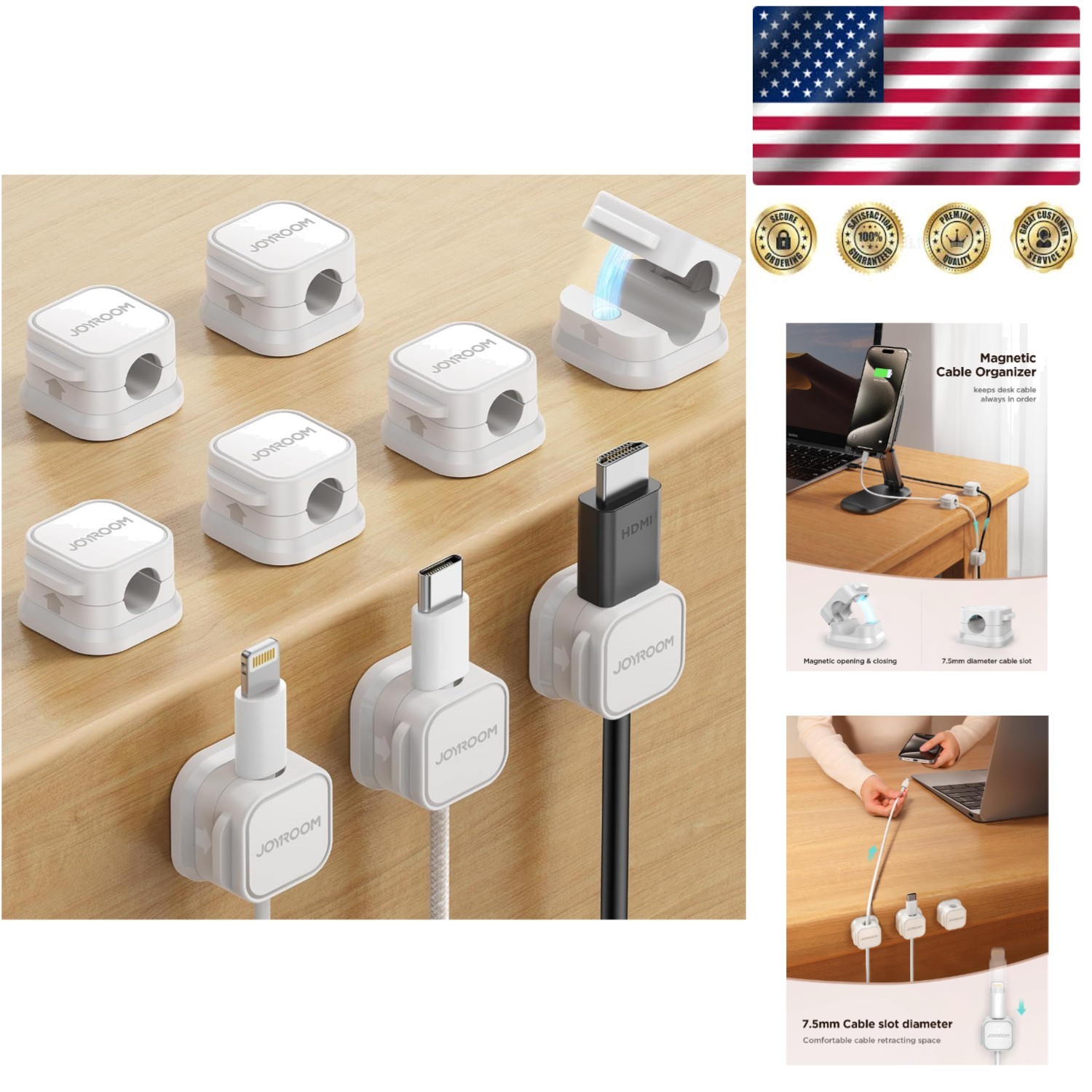 Versatile 9-Pack Magnetic Clip Set - Keep Your Cables Organized and Accessible